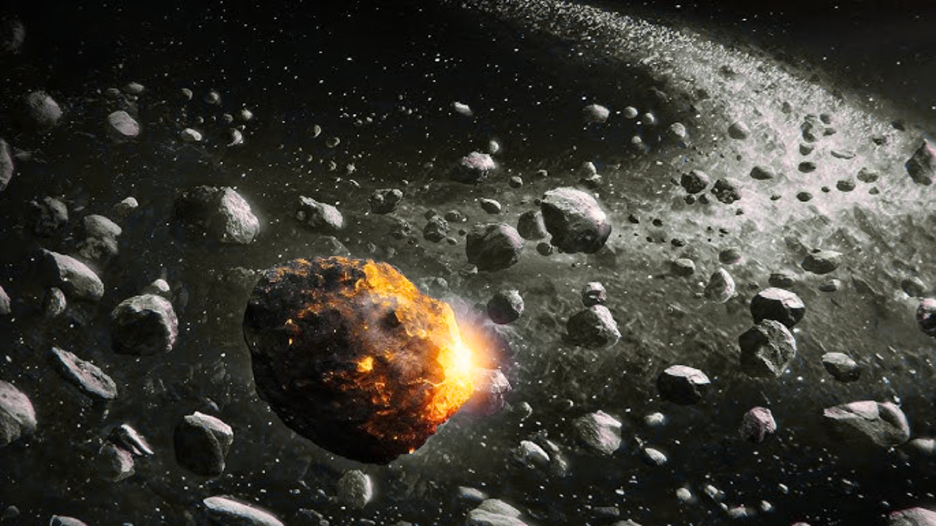 how the asteroid belt looks in space