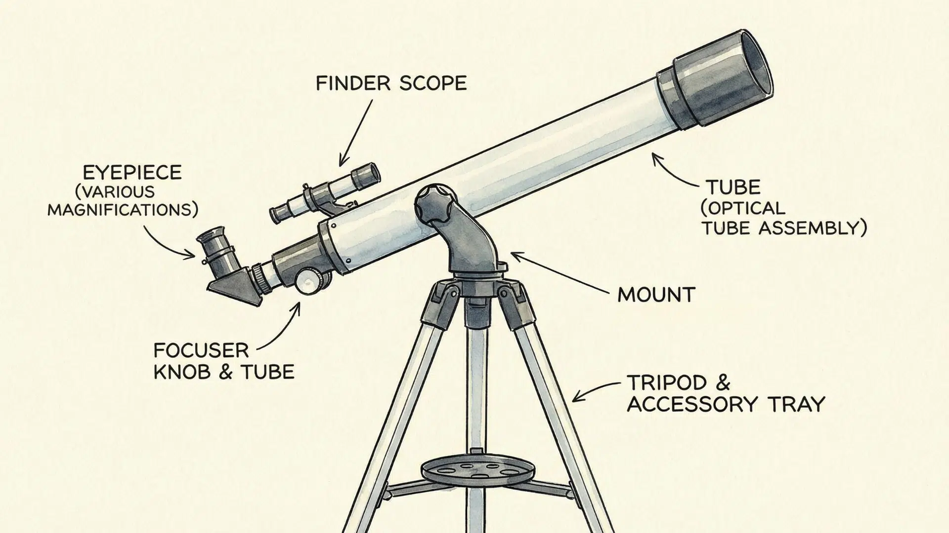 main parts of a telescope