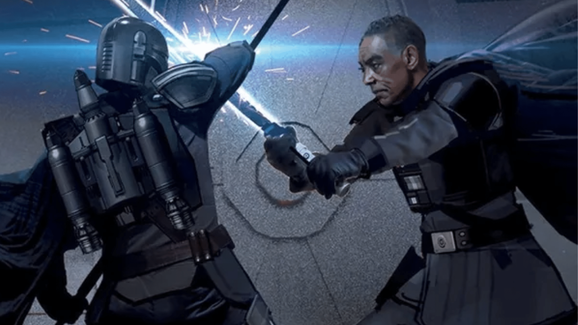 Moff Gideon vs Din Djarin