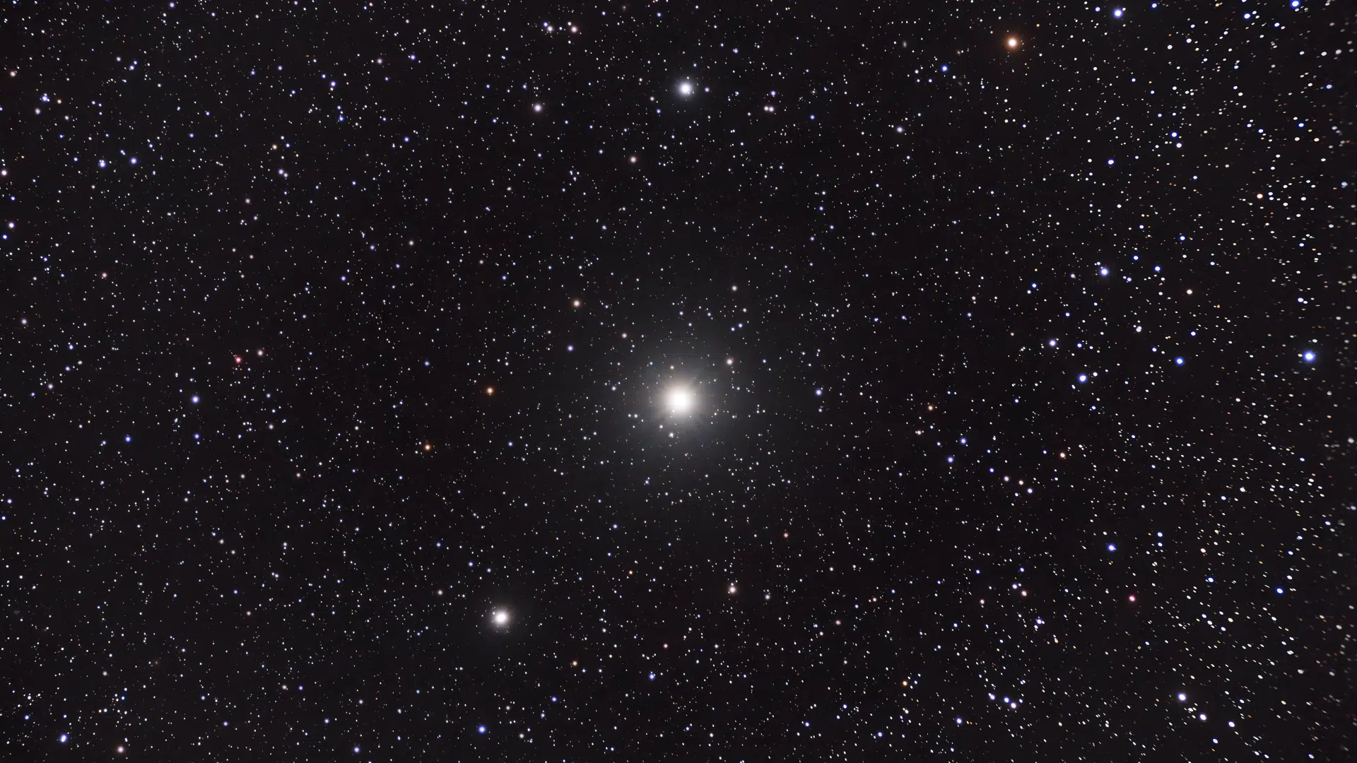 Gamma Delphini star of the Delphinus constellation shining bright in the night sky