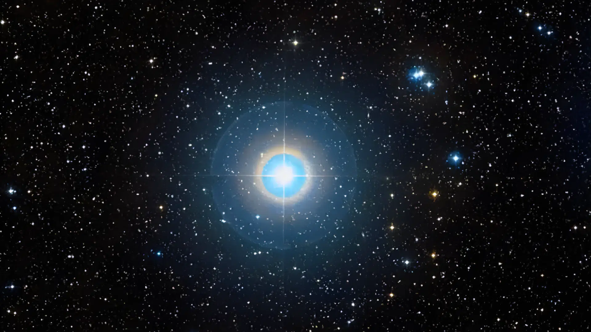 Rotanev star of the Delphinus constellation shining bright in the night sky