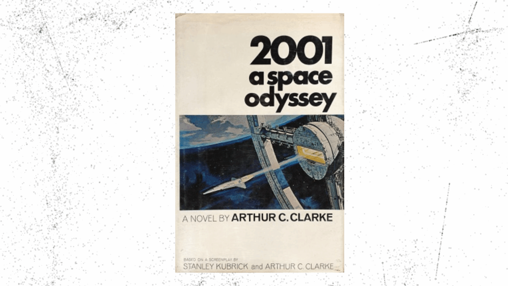 Vintage paperback cover of Arthur C. Clarke's novel 2001 A Space Odyssey.
