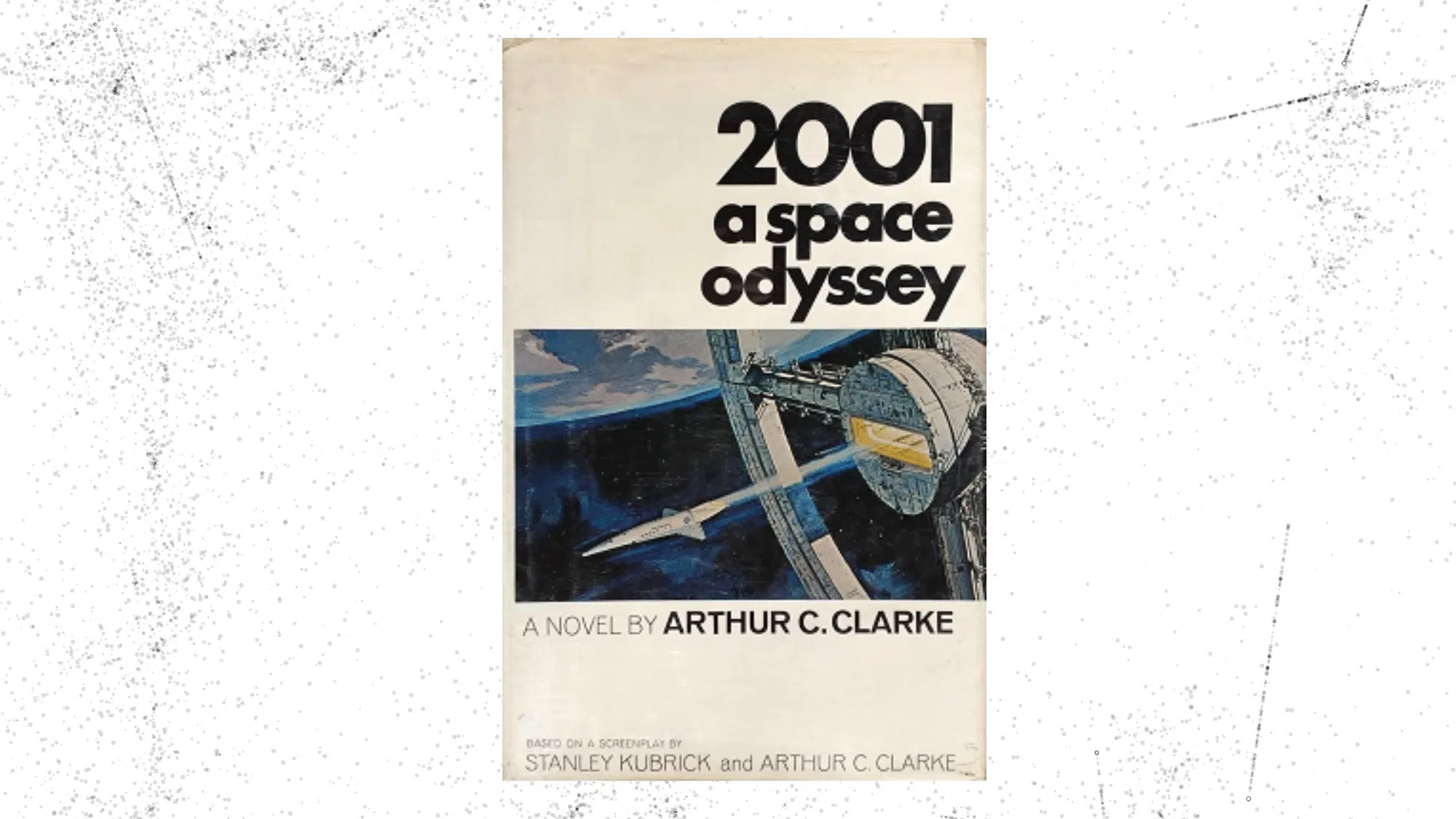 Vintage paperback cover of Arthur C. Clarke's novel 2001 A Space Odyssey.