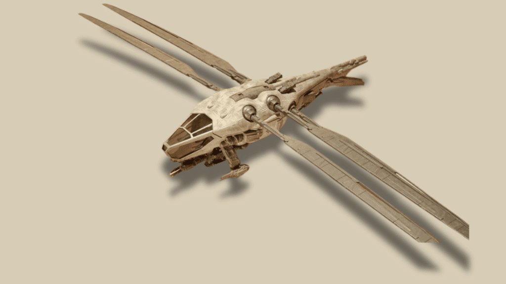 atreides ornithopter in dune across adaptations