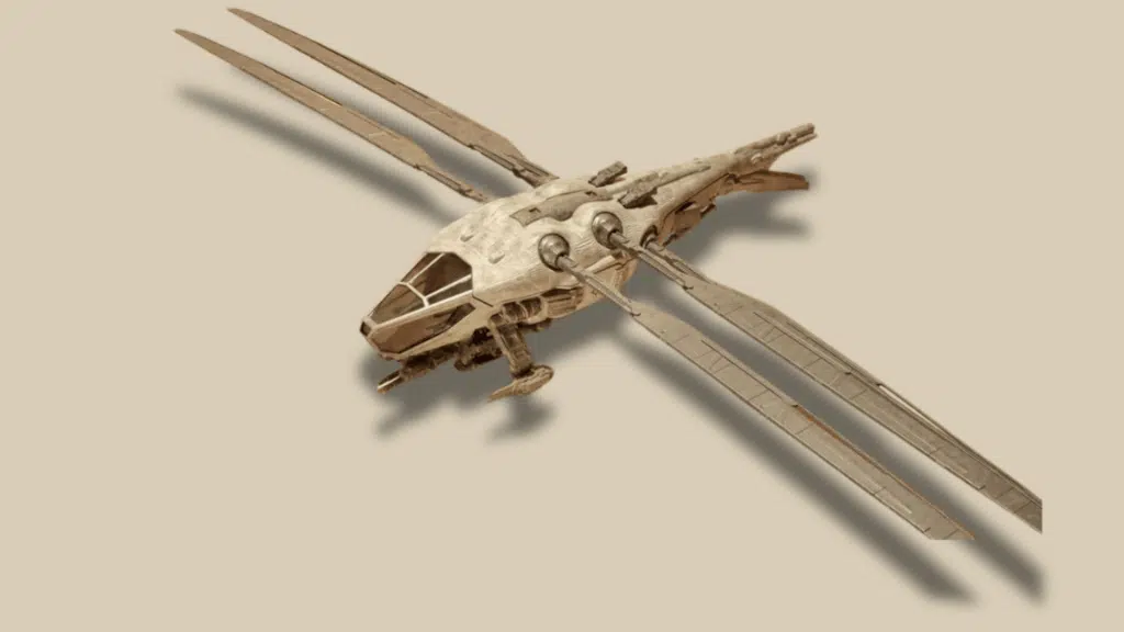 atreides ornithopter in dune across adaptations