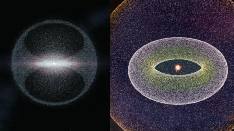 oort cloud in space dark sky background