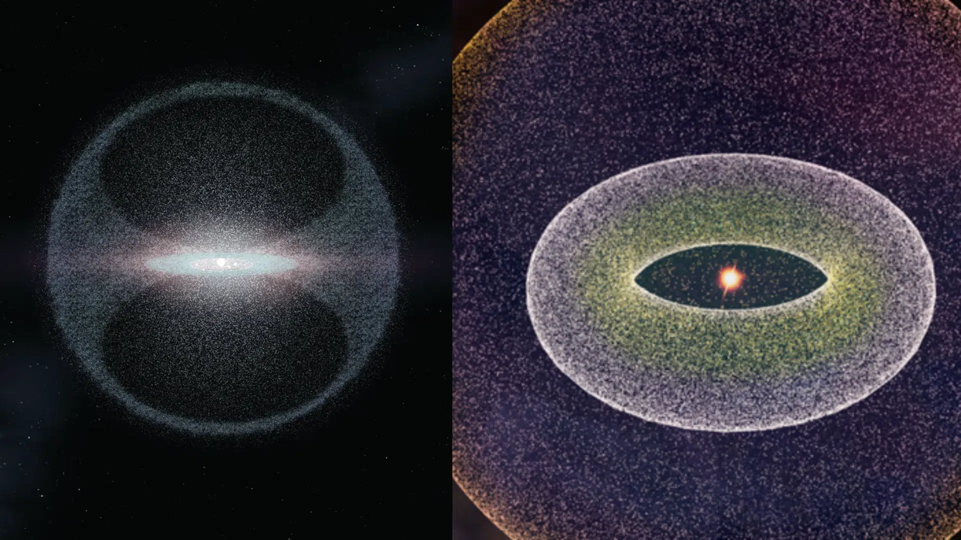 oort cloud in space dark sky background