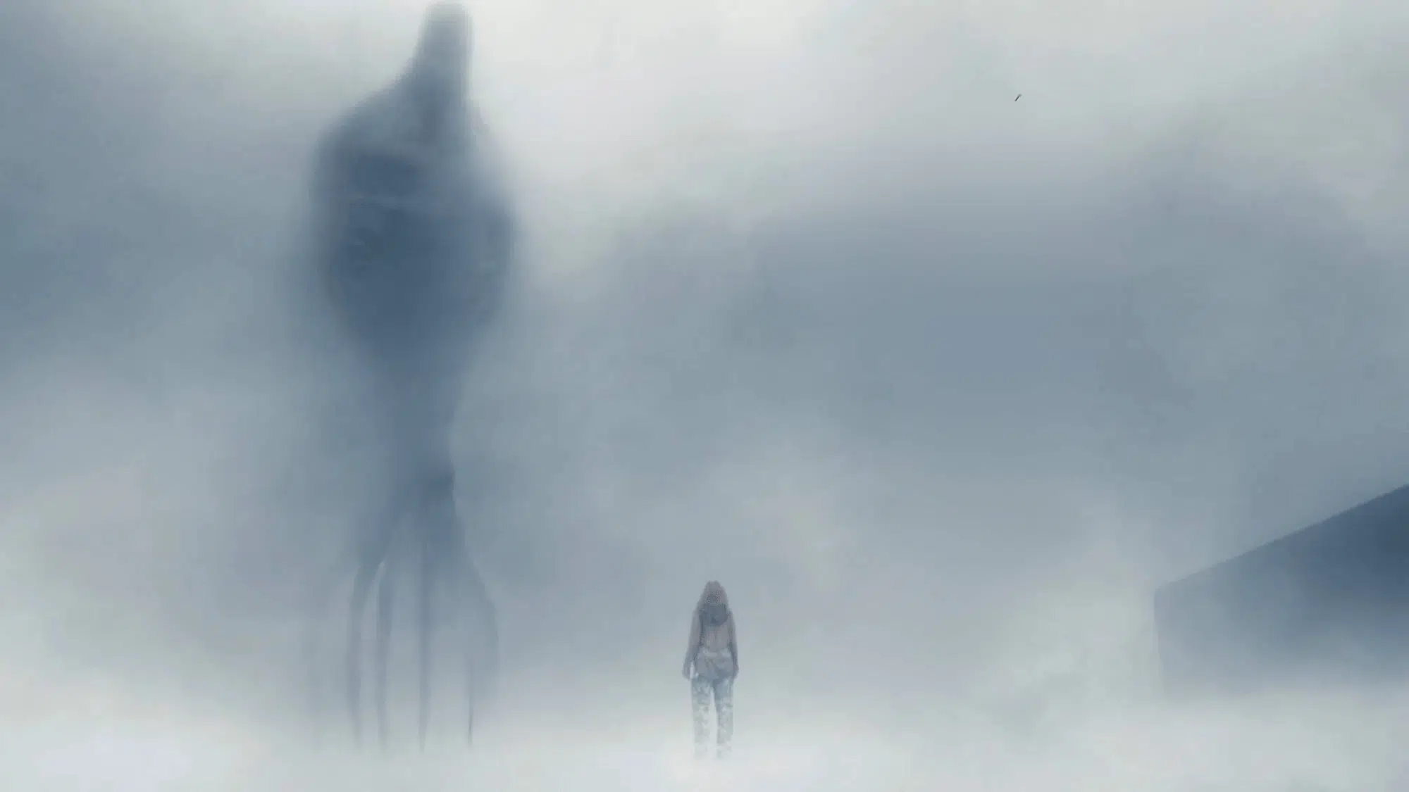 A still from the movie arrival the alien heptapod in the frame