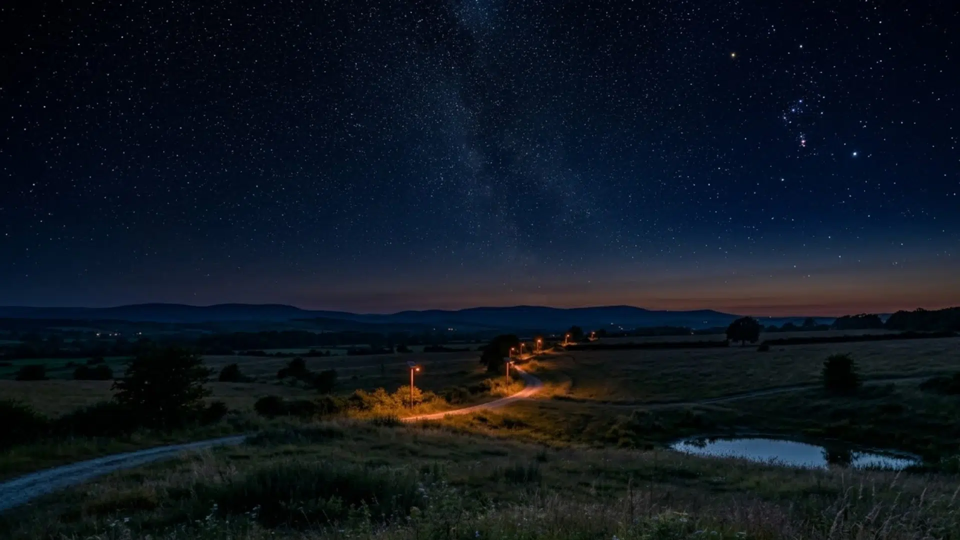 Astronomical twilight showing a dark sky with visible stars