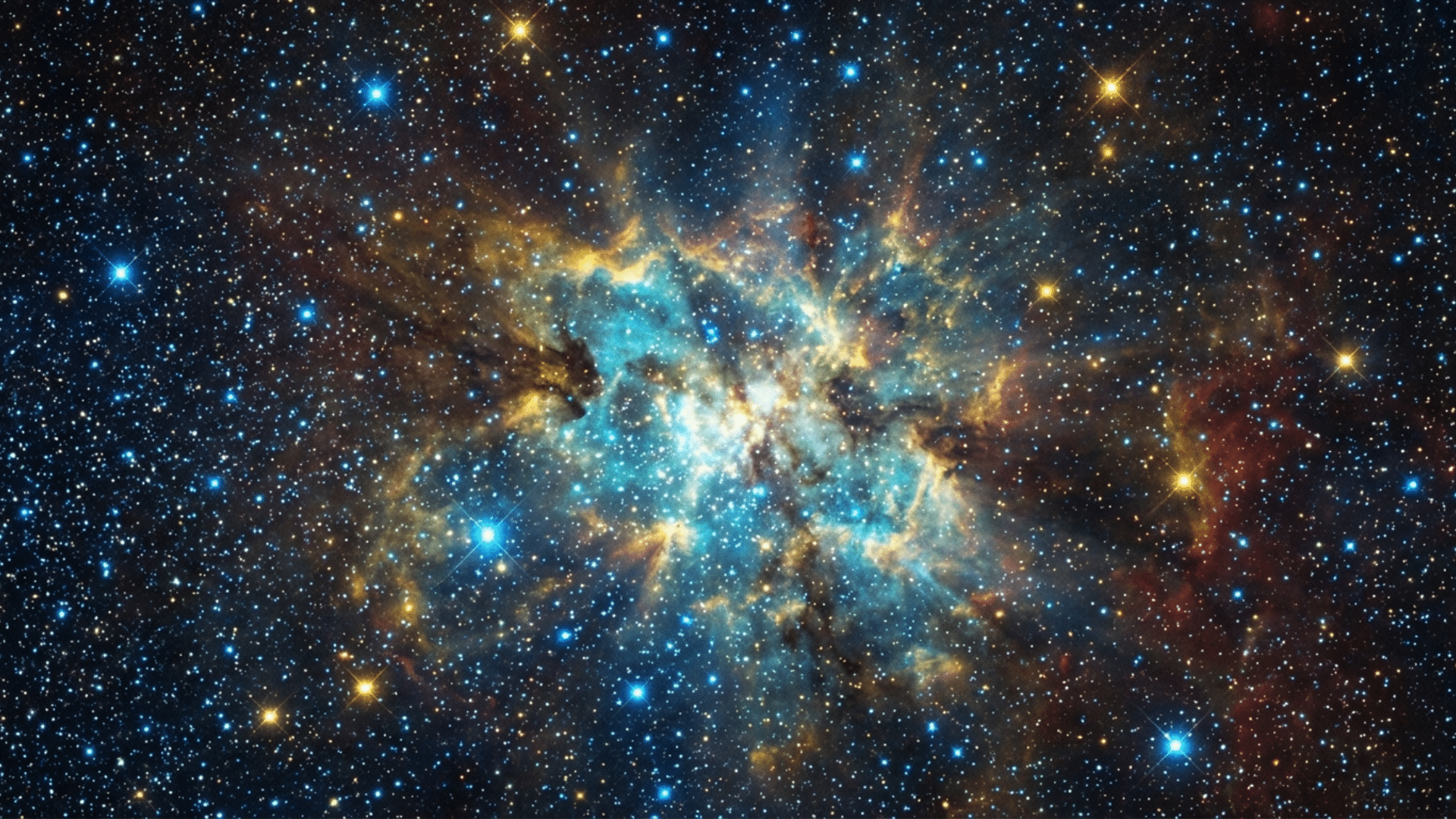 Bright stars shining across the Milky Way galaxy