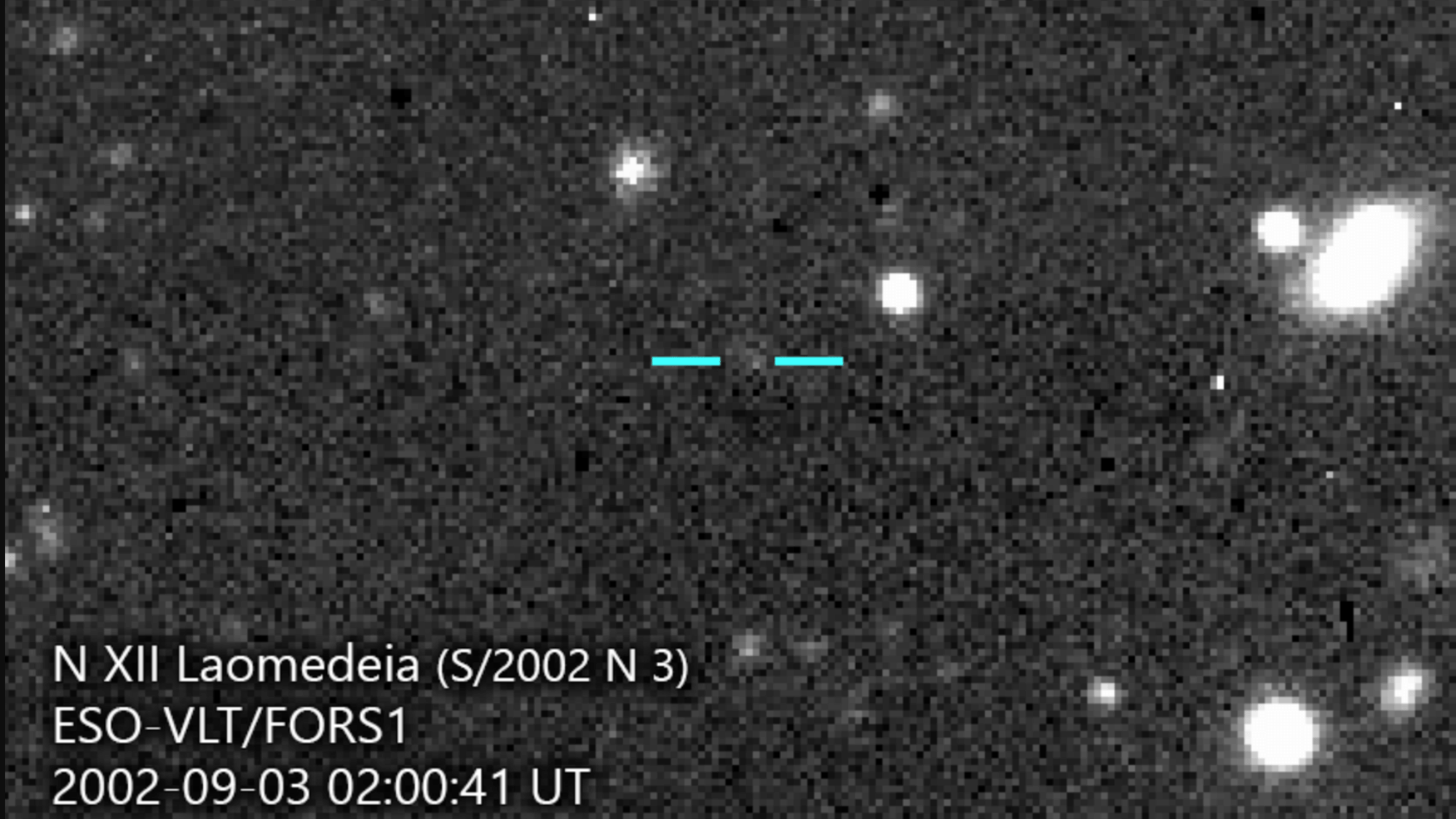 Laomedeia imaged by the Very Large Telescope's FORS1 imager.