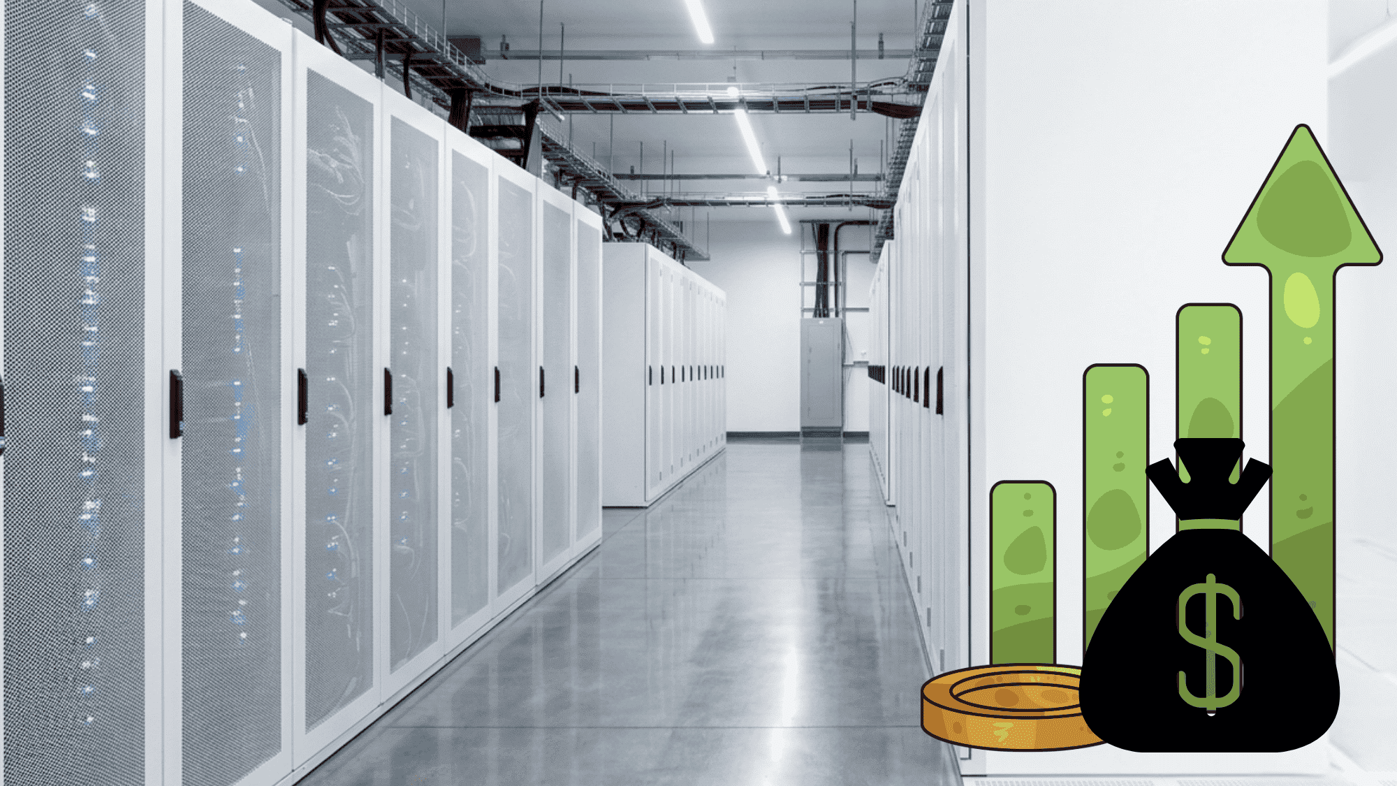Data center servers with cost per MW metrics showing pricing