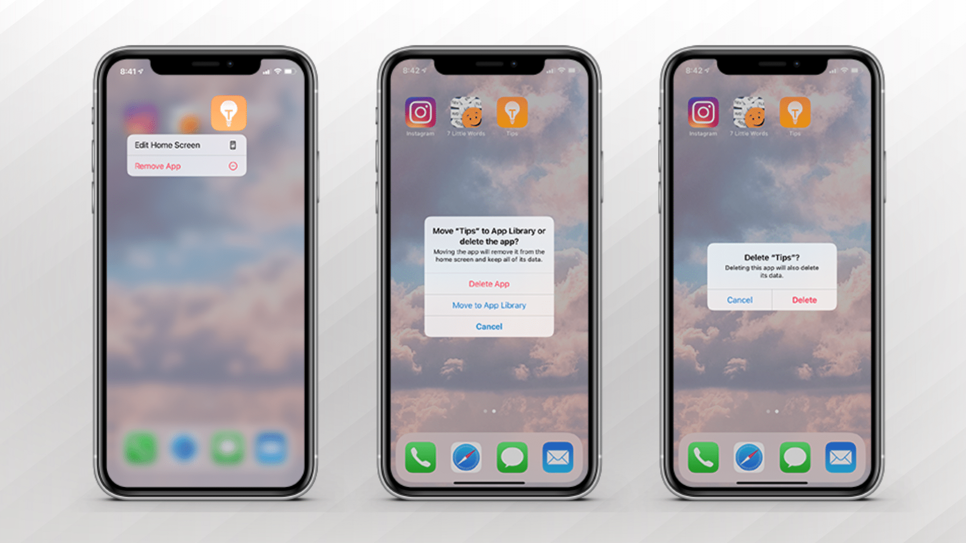 Deleting and reinstalling an app on iPhone to remove cache and reset app data completely