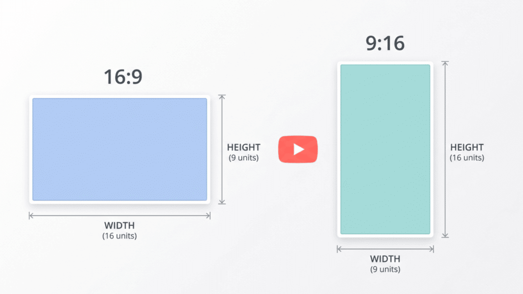 _Diagram showing YouTube video aspect ratios with width and height comparison
