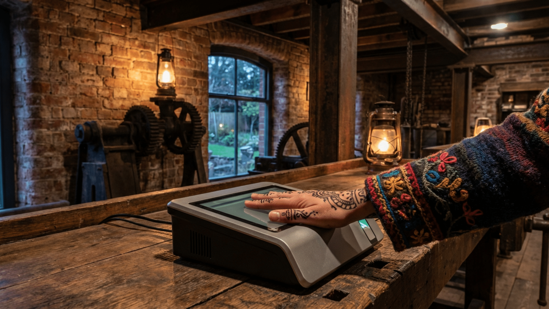 Hand geometry scanner measuring hand shape for identity verification in access control system