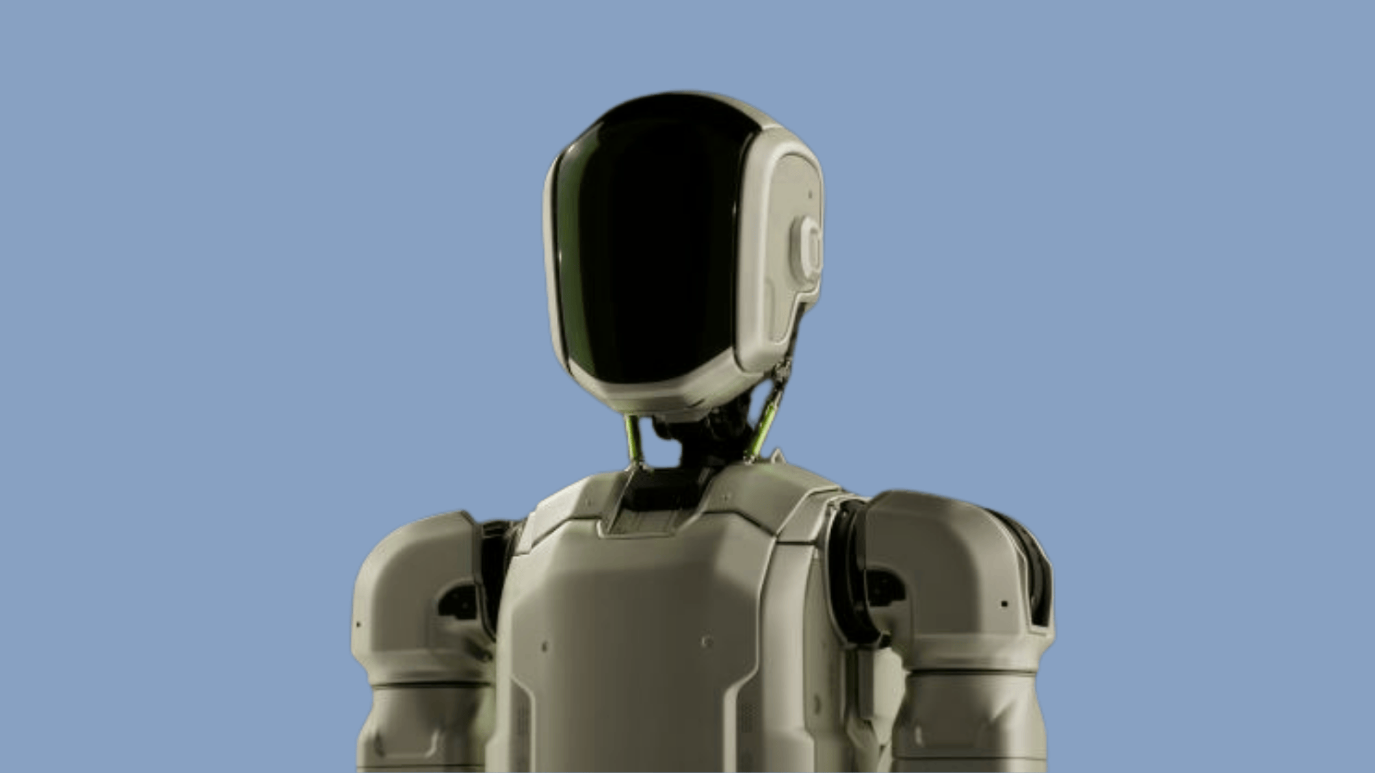 Humanoid robot with human-like body and features.