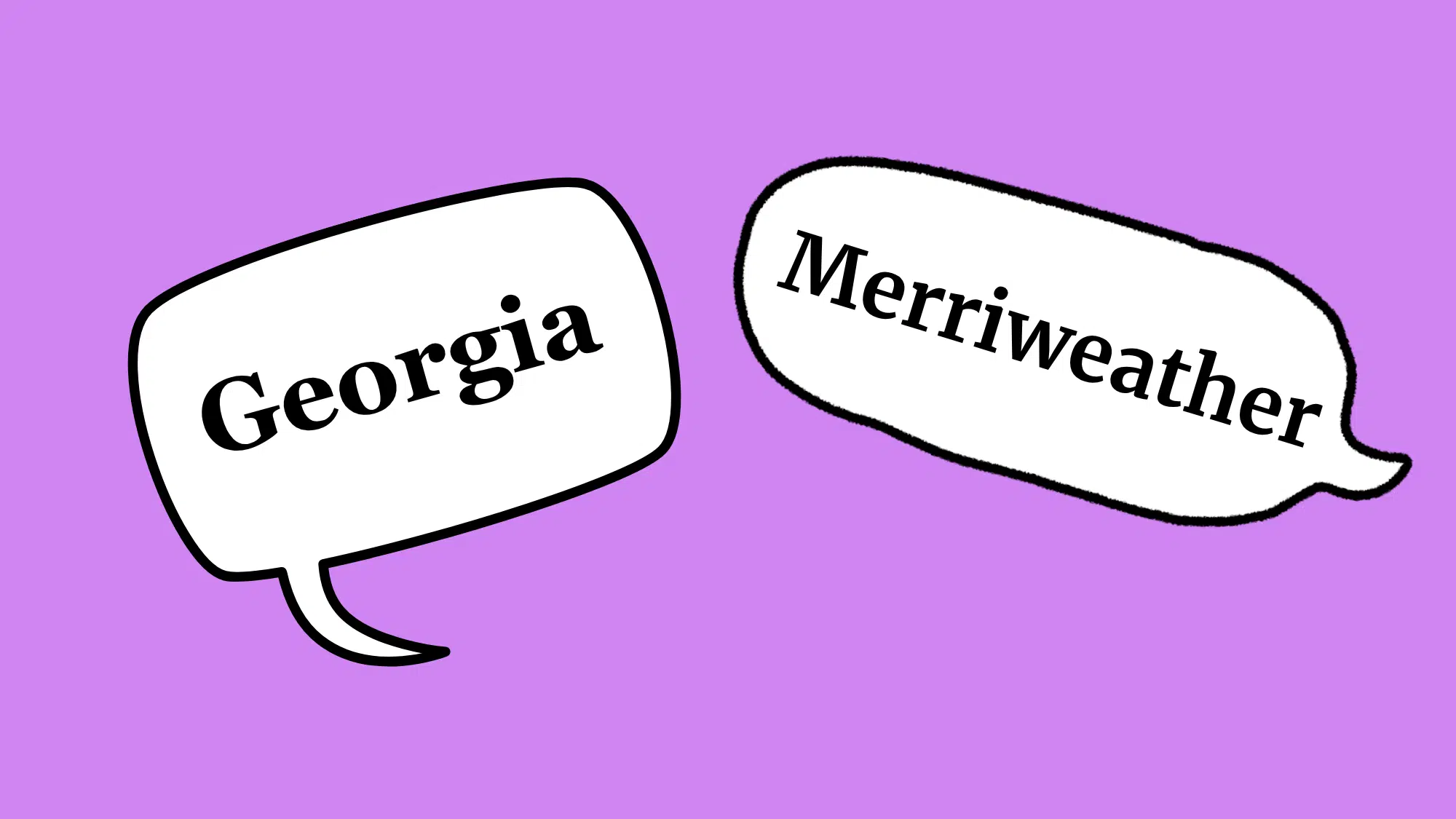 Illustration of Georgia and Merriweather fonts displayed in speech bubbles.