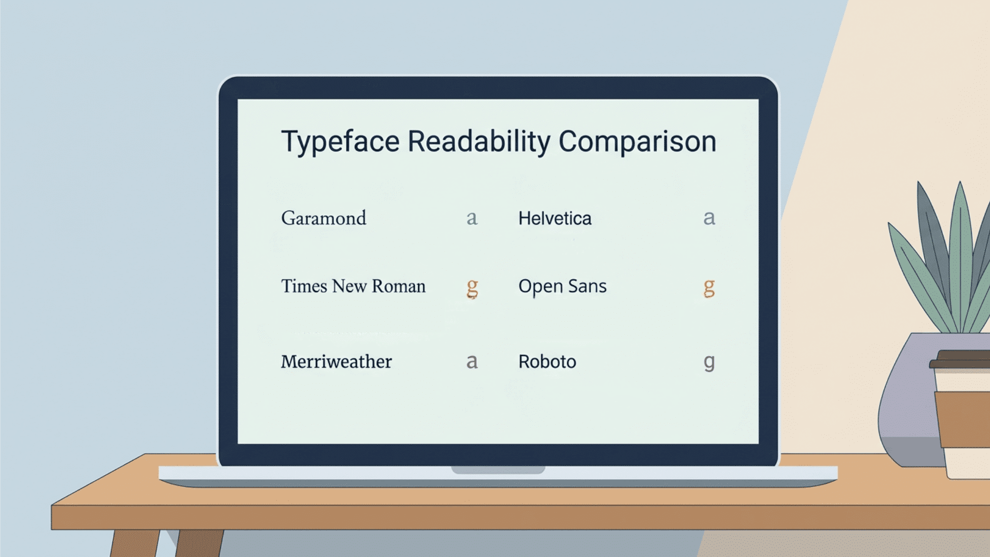 _Readable font examples on screen showing clear text and good spacing for easy reading