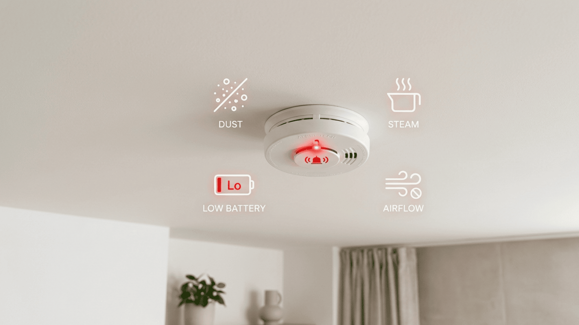 Smoke alarm going off in clean room with no smoke visible around it