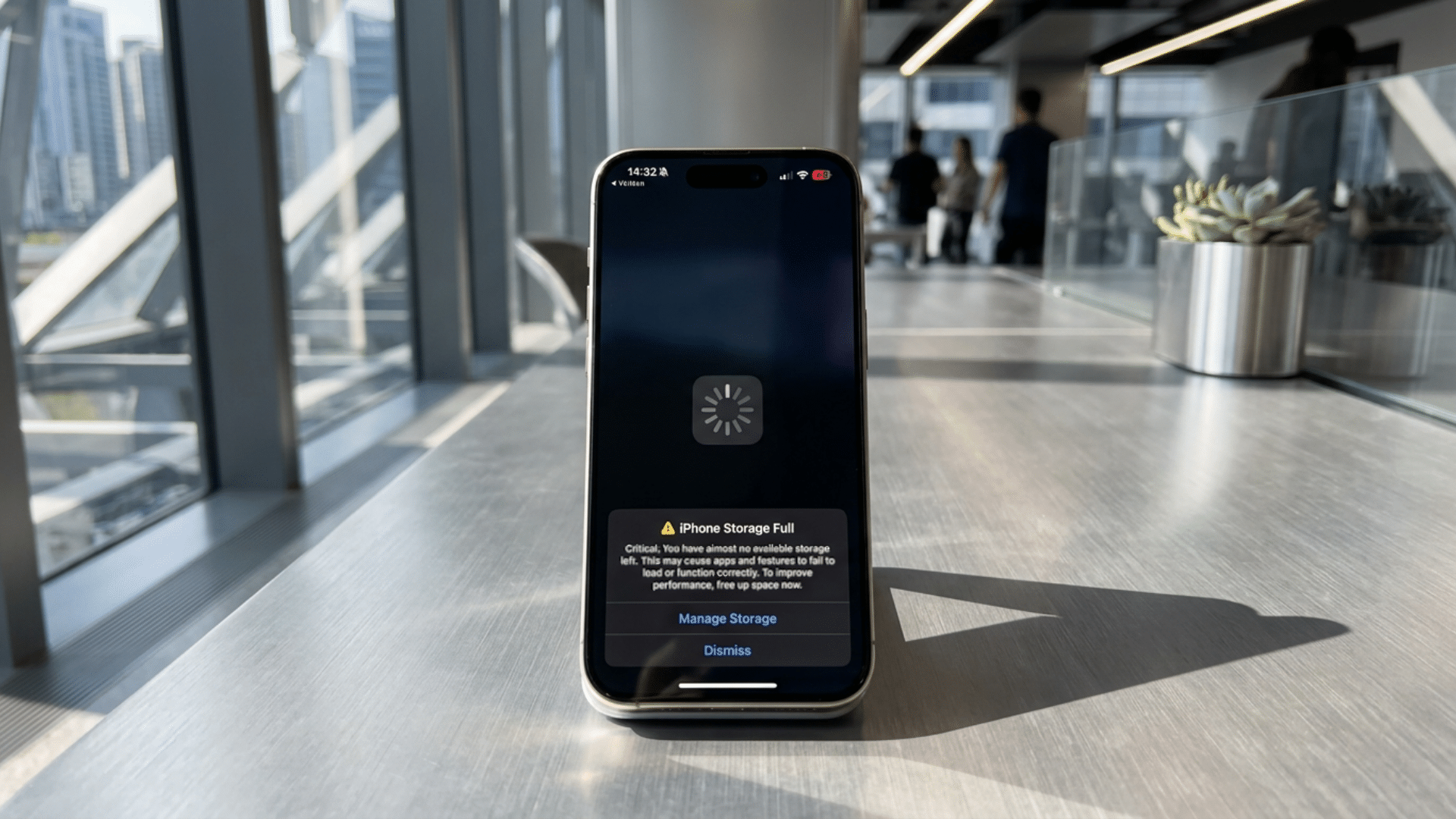 iPhone showing slow performance and storage warning due to cached app data buildup over time