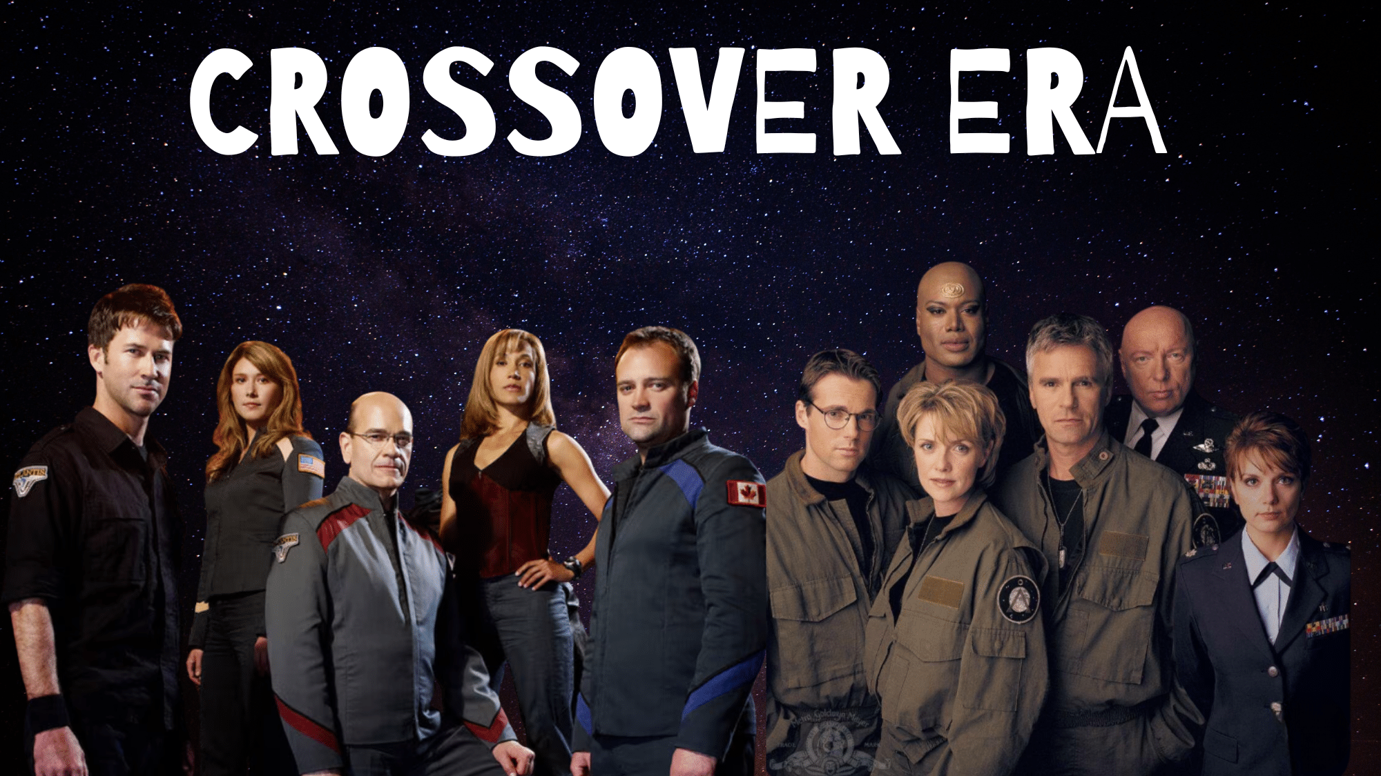 SG‑1 and Atlantis teams at the gate, showing the crossover era and Pegasus Galaxy expansion.