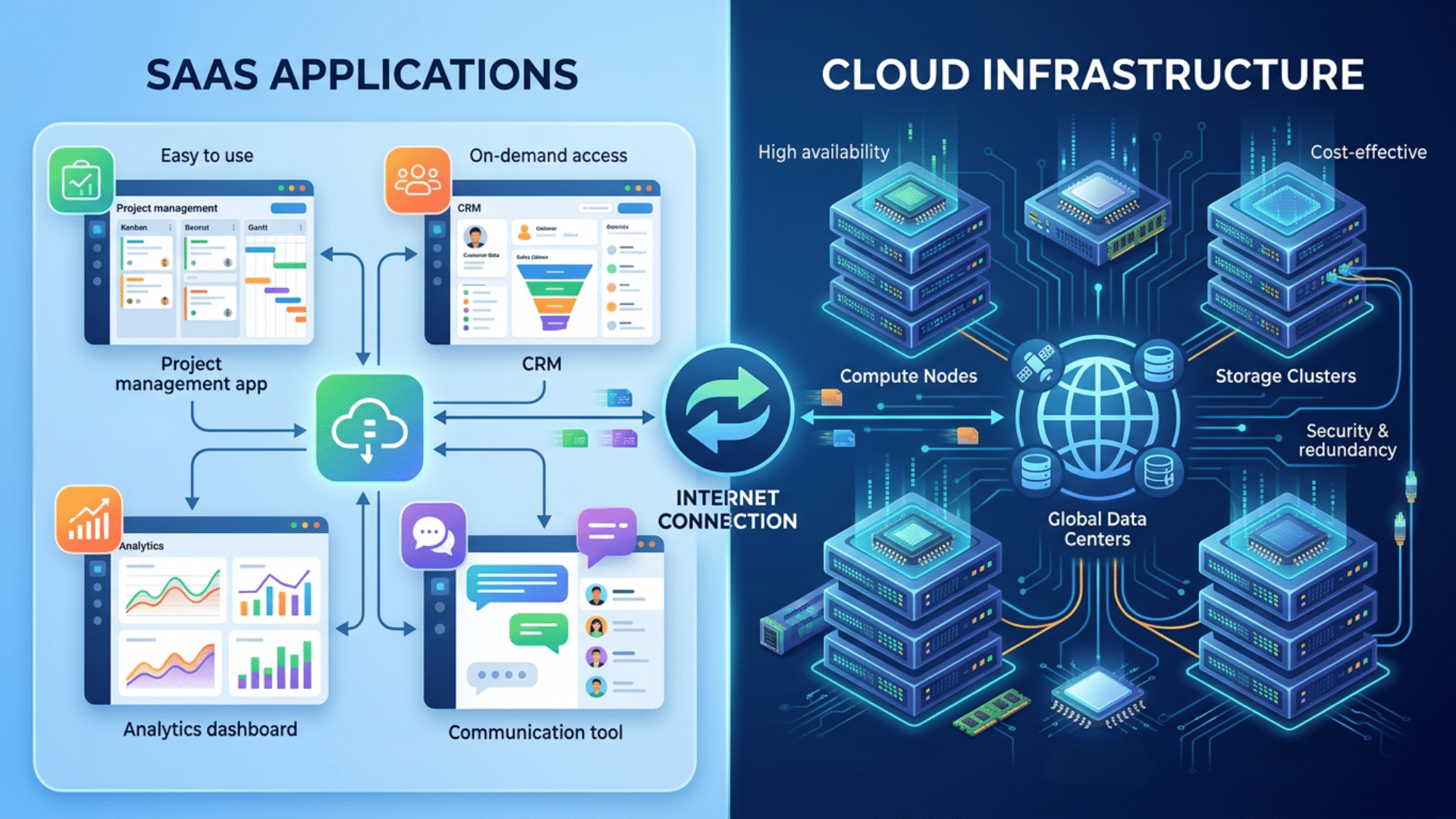 Visual comparison of SaaS security systems and broader cloud infrastructure protection methods