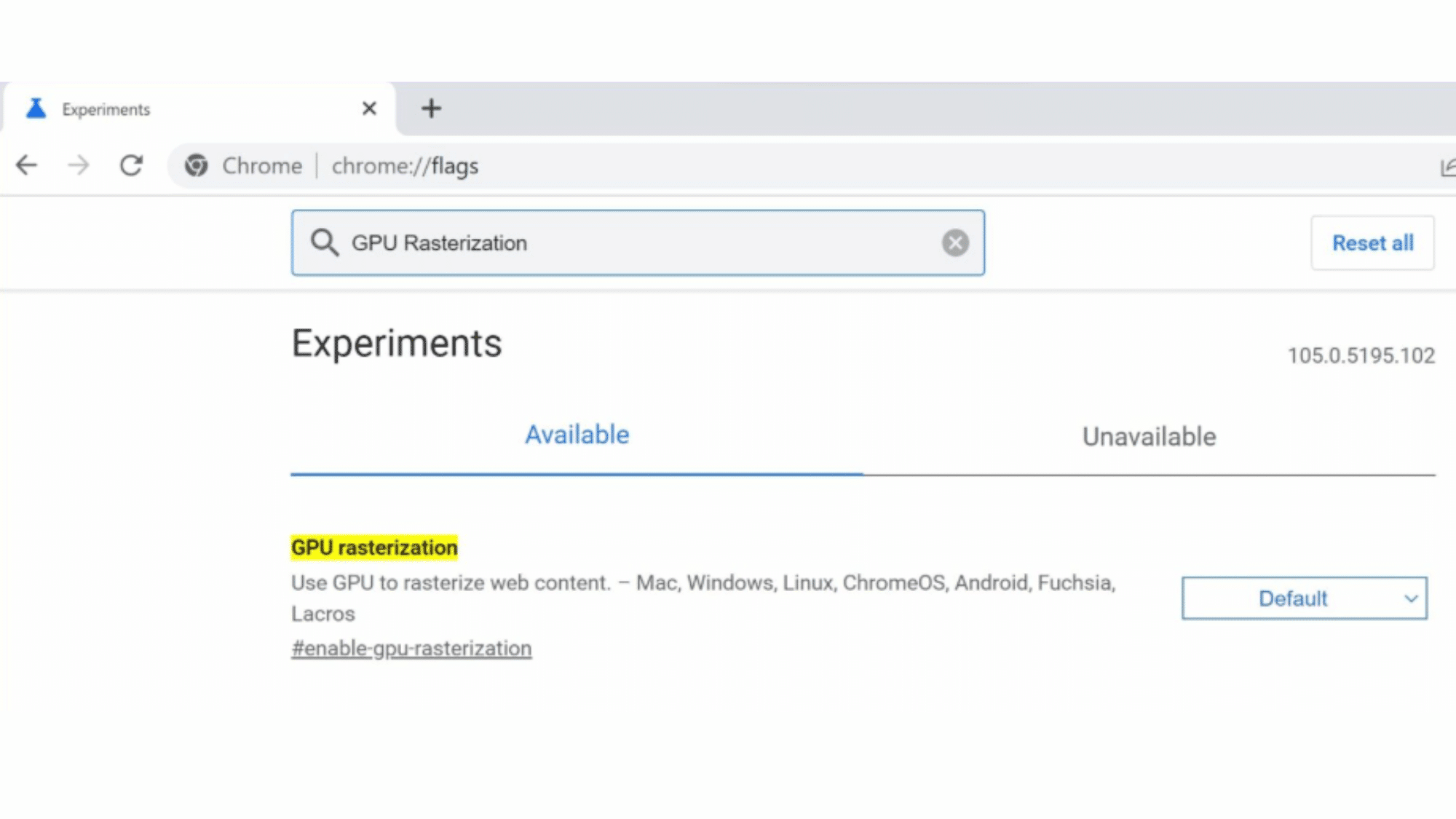 Chrome flags page in browser address bar showing experimental settings to boost Chromebook speed.