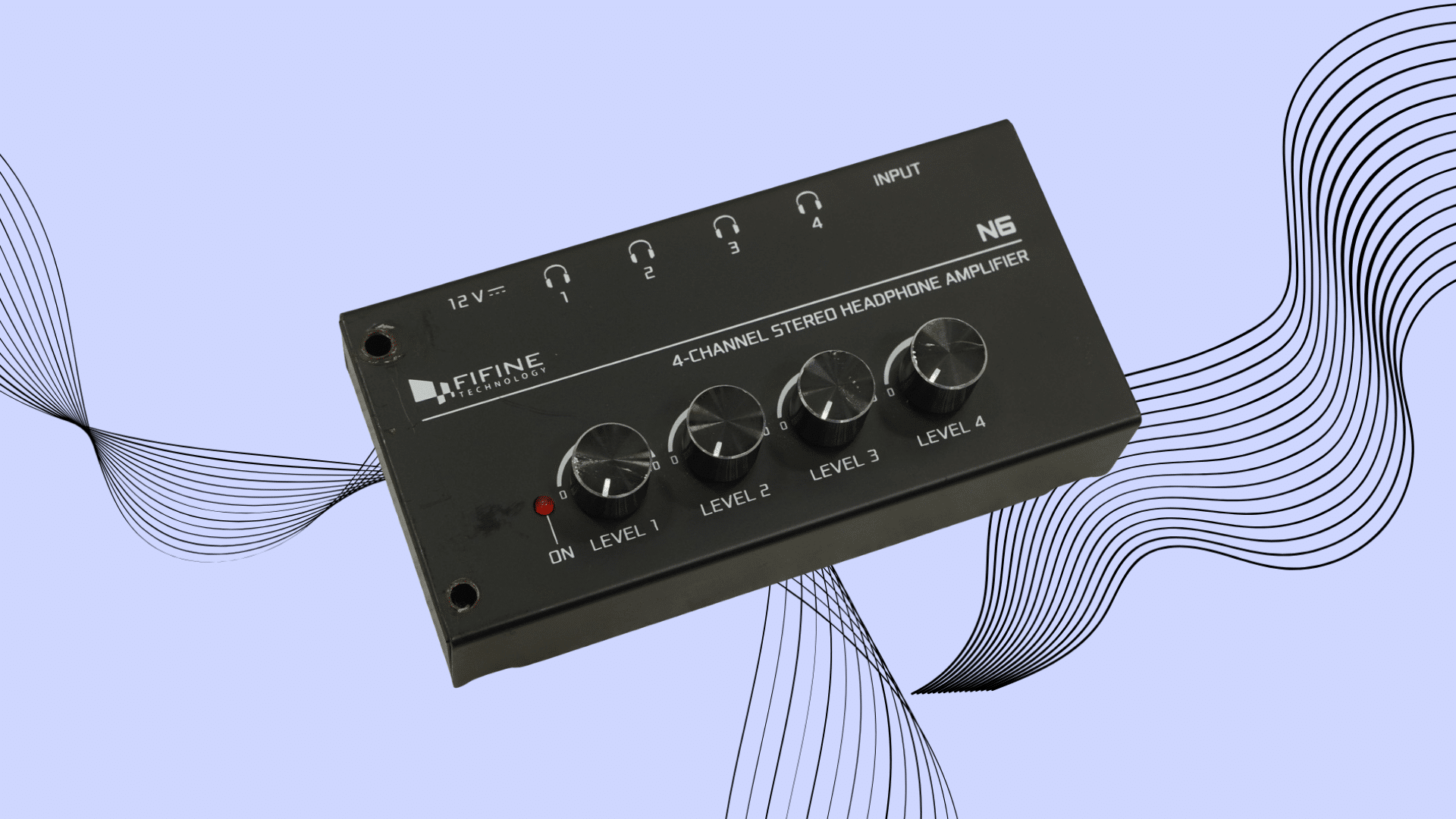ultra-compact, 4-channel stereo headphone amplifier designed for studios, podcasts, and live stage monitoring. It takes a single 1/4