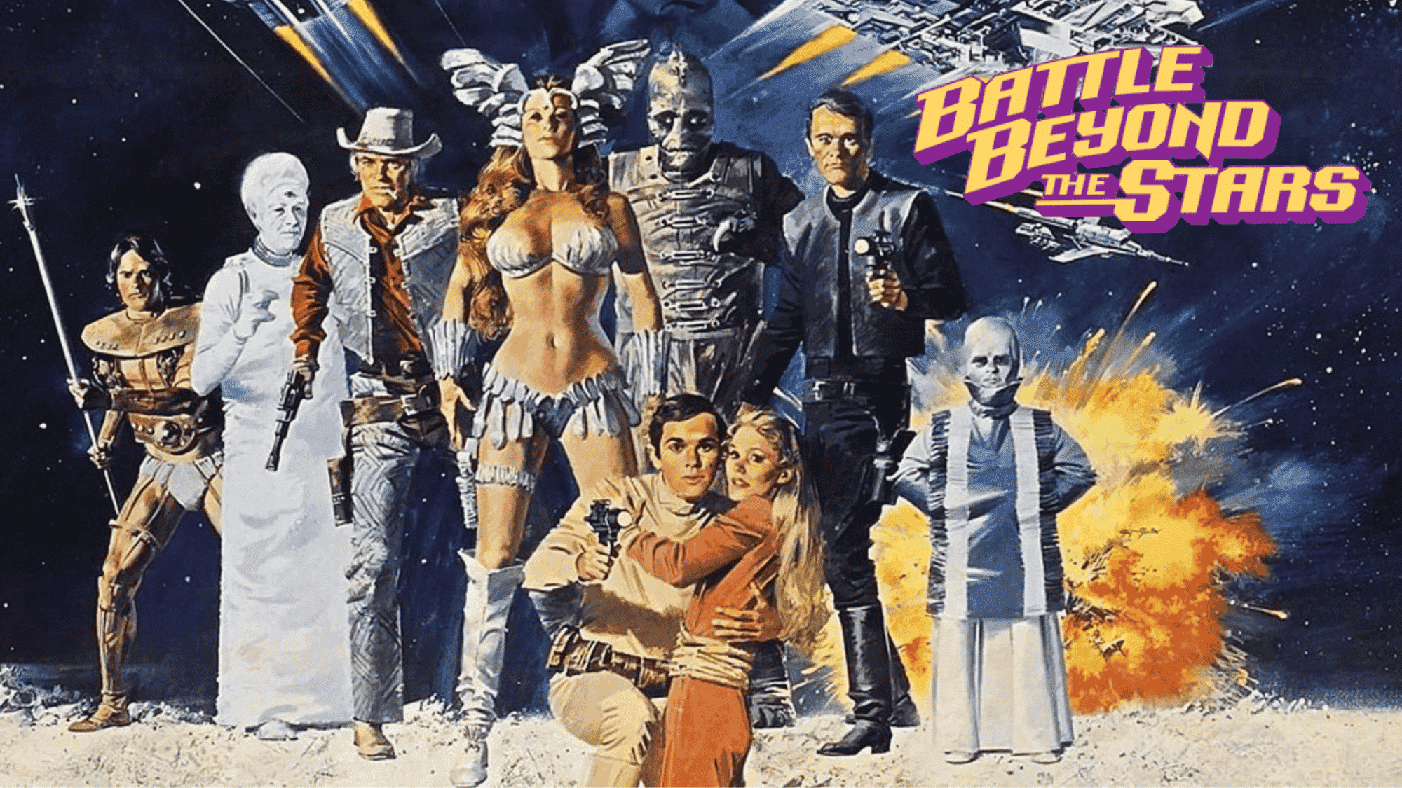 Battle Beyond the Stars poster with classic sci-fi heroes.