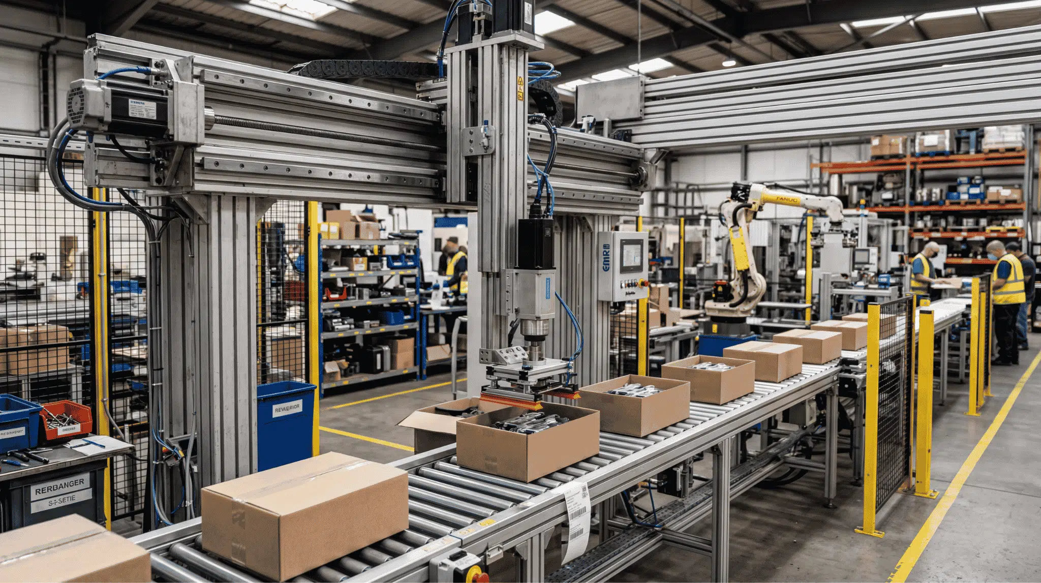 Cartesian robot moving in straight lines for CNC, 3D printing, or packaging work.