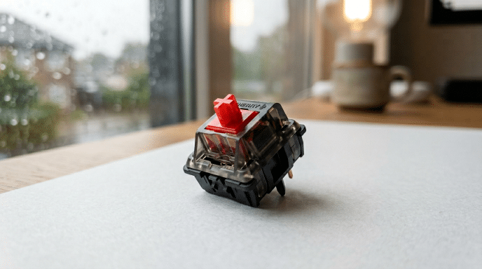 Cherry MX Red linear switch close-up
