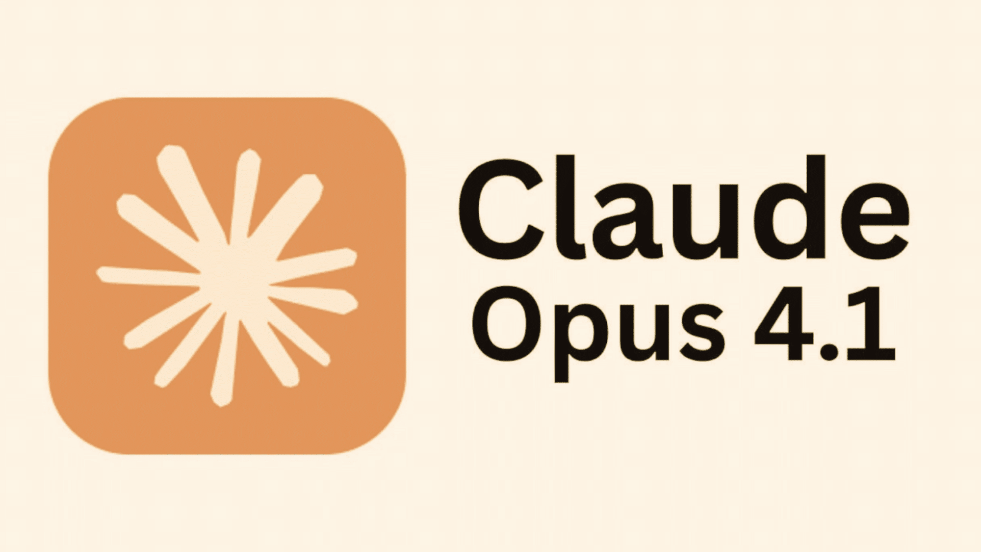 Logo for Claude Opus 4.1, showing a stylized sunburst icon in a rounded square with the text 'Claude Opus 4.1' on a neutral background.