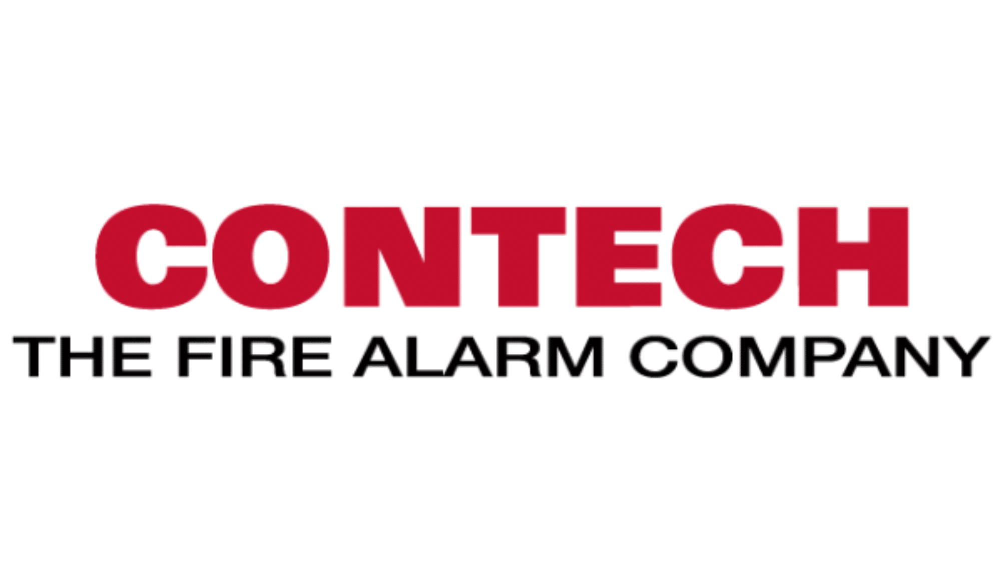 Contech The Fire Alarm Company logo in red and black text on a white background