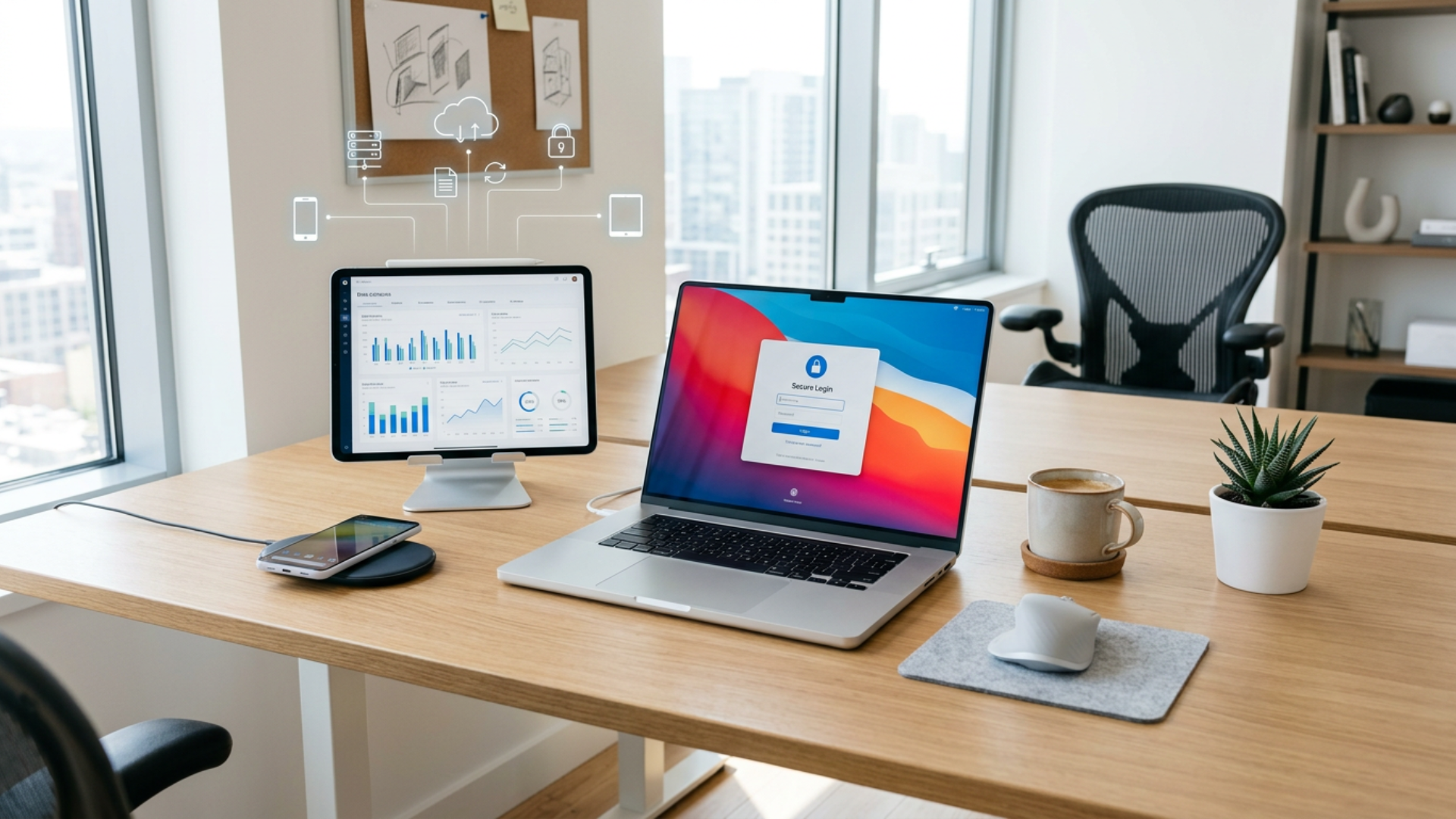 Digital technologies including cloud computing, AI, cybersecurity, and connected devices in action
