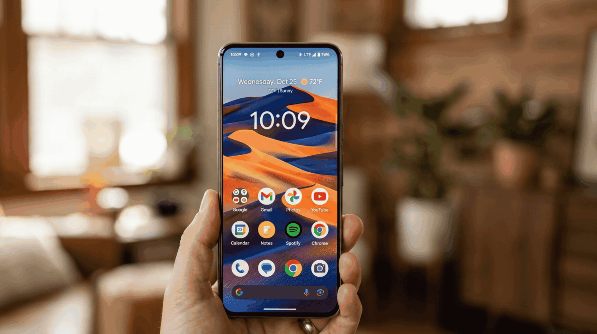 Close-up of Google Pixel 8 Pro's 6.7-inch LTPO OLED display showing sharp, vibrant visuals