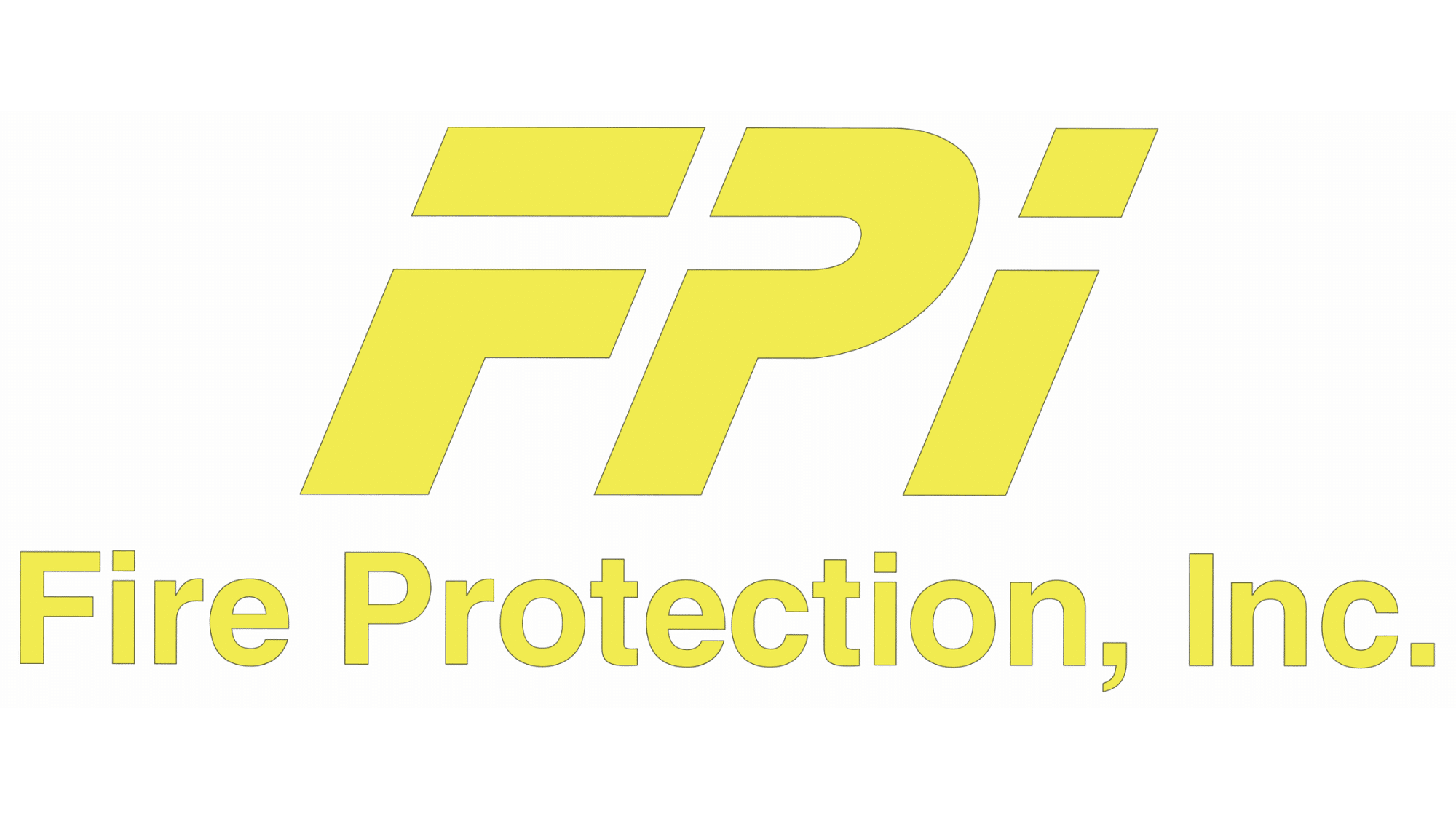 FPI Fire Protection Inc. logo in yellow, representing fire alarm installation and monitoring services.
