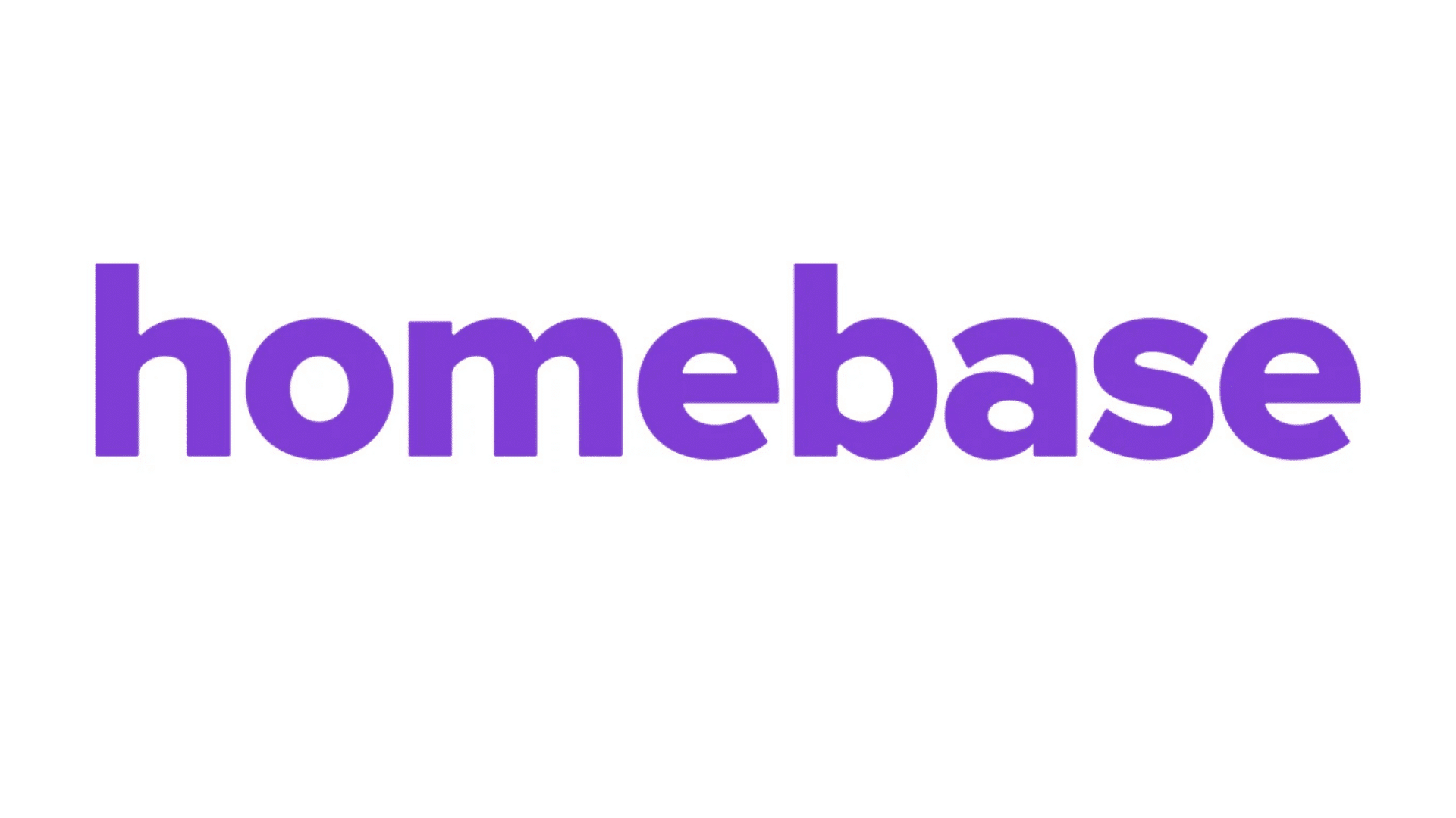 Homebase employee scheduling and attendance tracking software logo in purple on white background