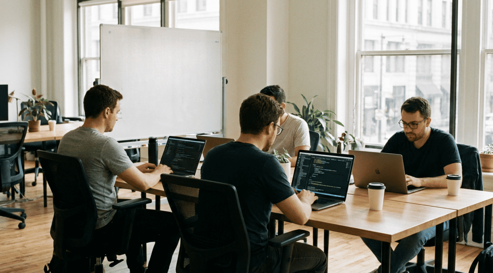 Custom app development illustration showing tailored business software, workflow automation, enterprise collaboration and customer engagement features