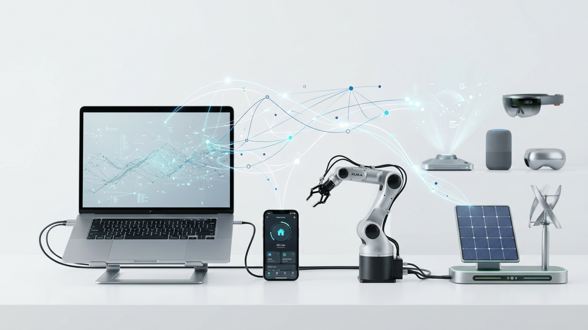 Modern technology devices and innovations representing digital, industrial, and future-focused technological advancements