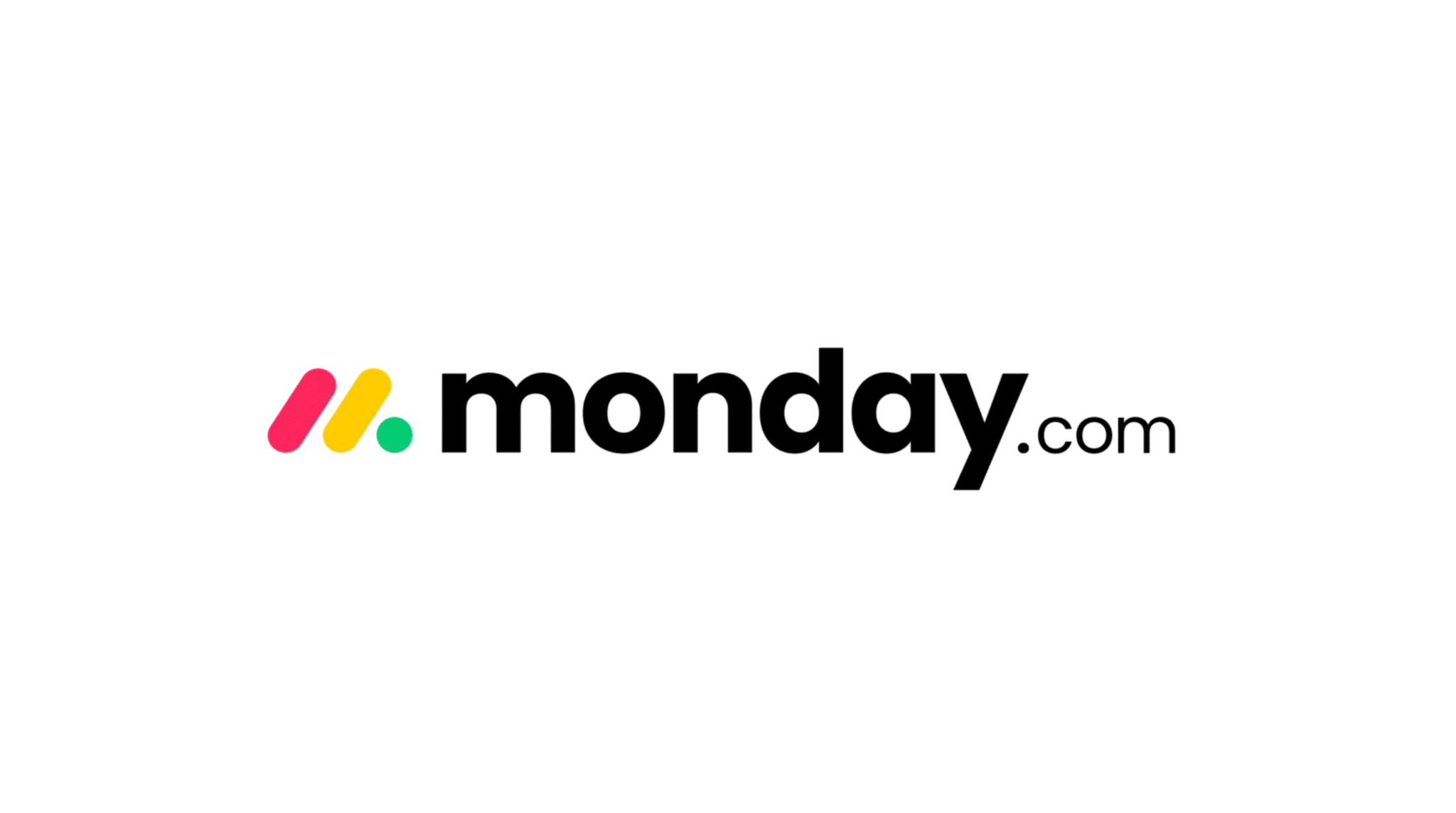 Monday.com logo with colorful icon and text on white background.