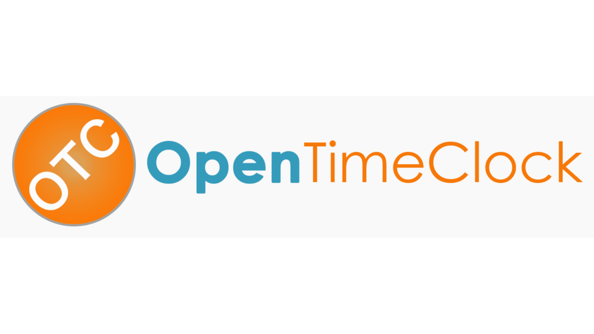 OpenTimeClock free employee time tracking software logo with OTC initials on orange background