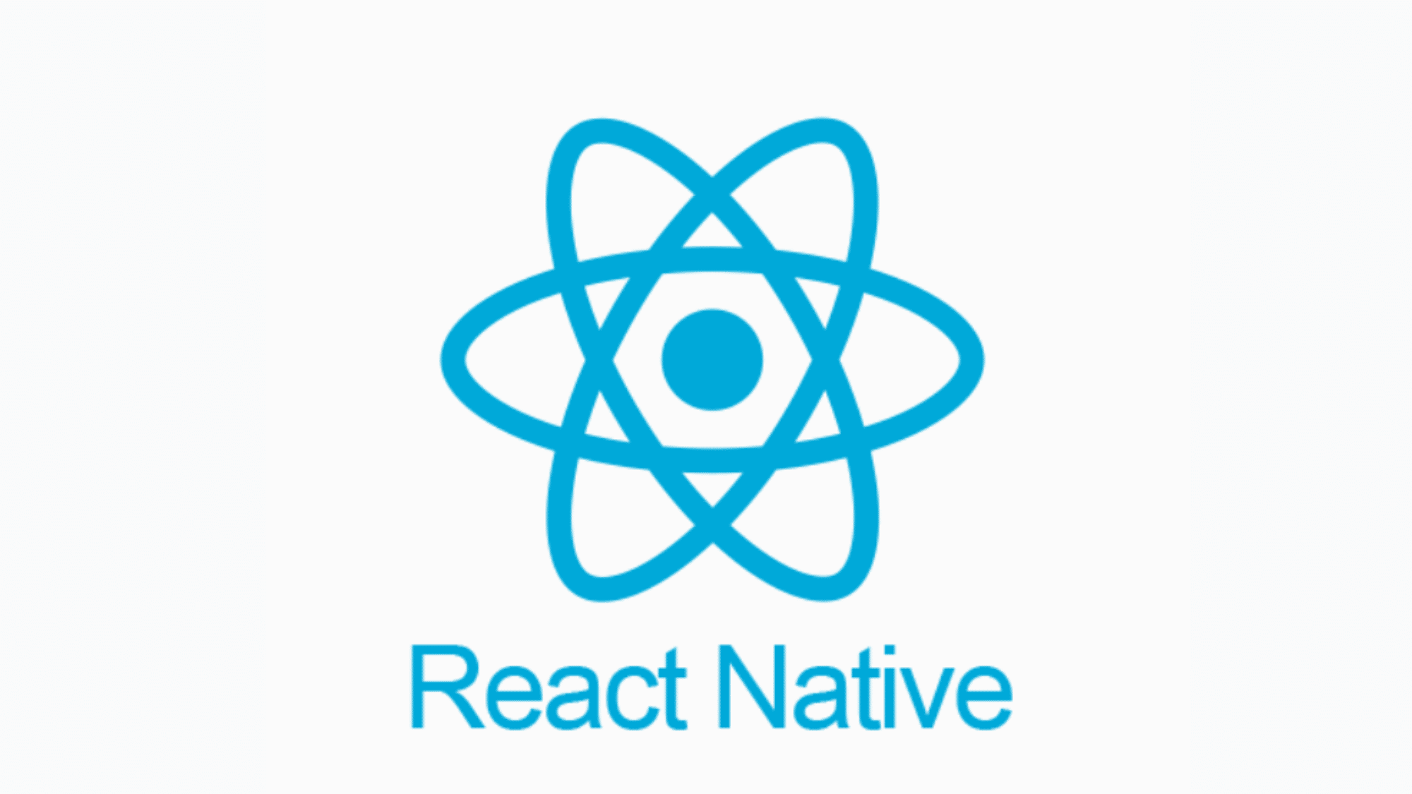 React Native text with a stylized RN icon for JavaScript‑based cross‑platform apps.
