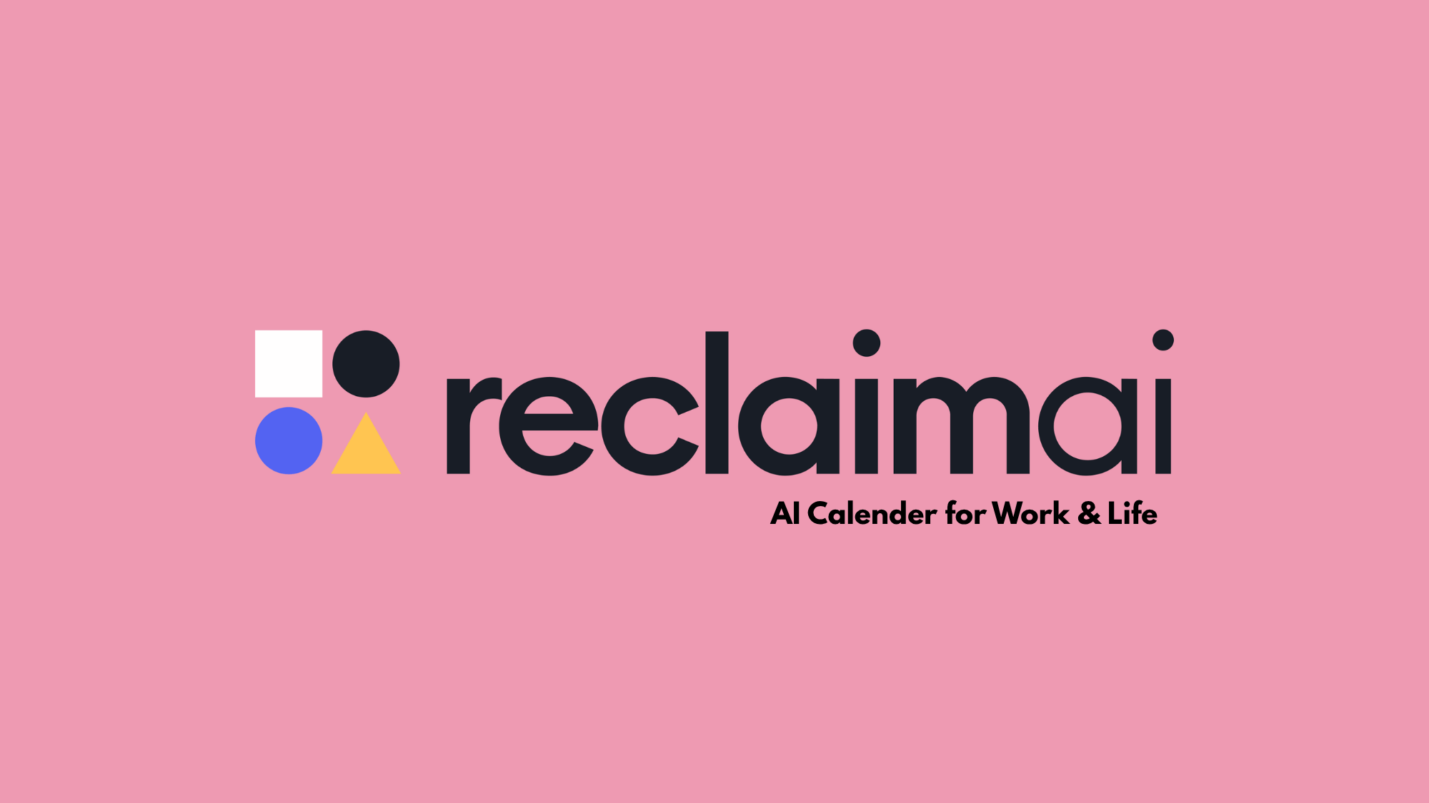 ReclaimAI logo with colorful shapes on pink background