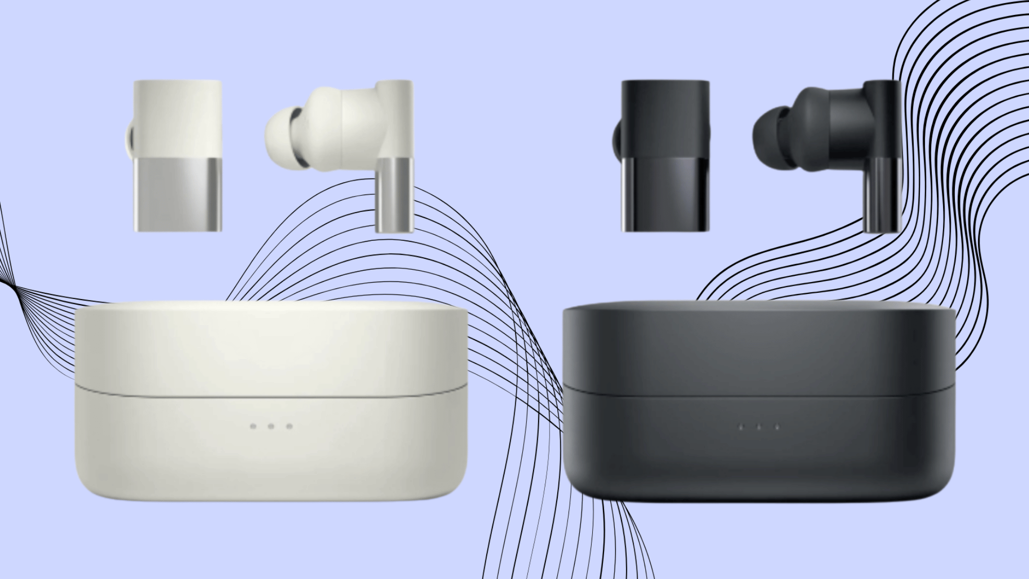 Status Between 3ANC wireless earbuds with charging case in black