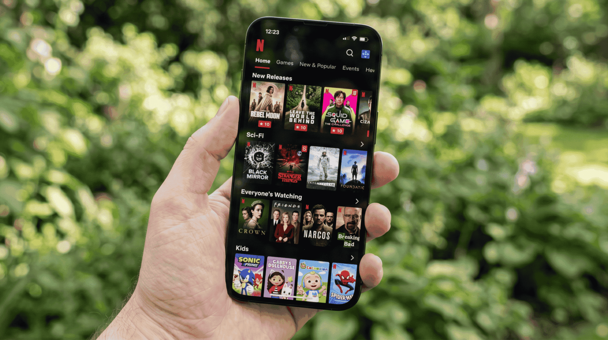 Google Pixel 8 Pro displaying a streaming video with vivid colors on its HDR10+ Dolby Vision screen