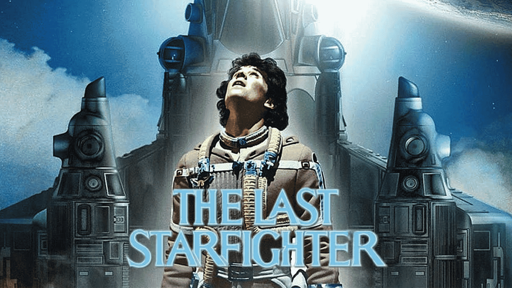 The Last Starfighter poster featuring astronaut and spaceship backdrop.