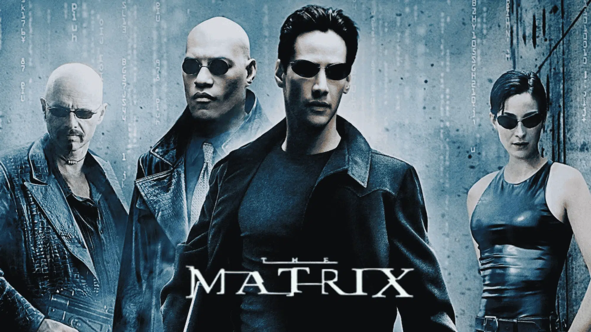 The Matrix poster featuring Neo and futuristic rebels.