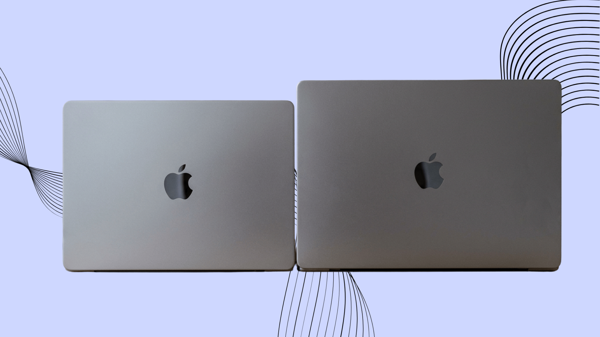 Back view of MacBook Pro 14-inch and 16-inch on desk