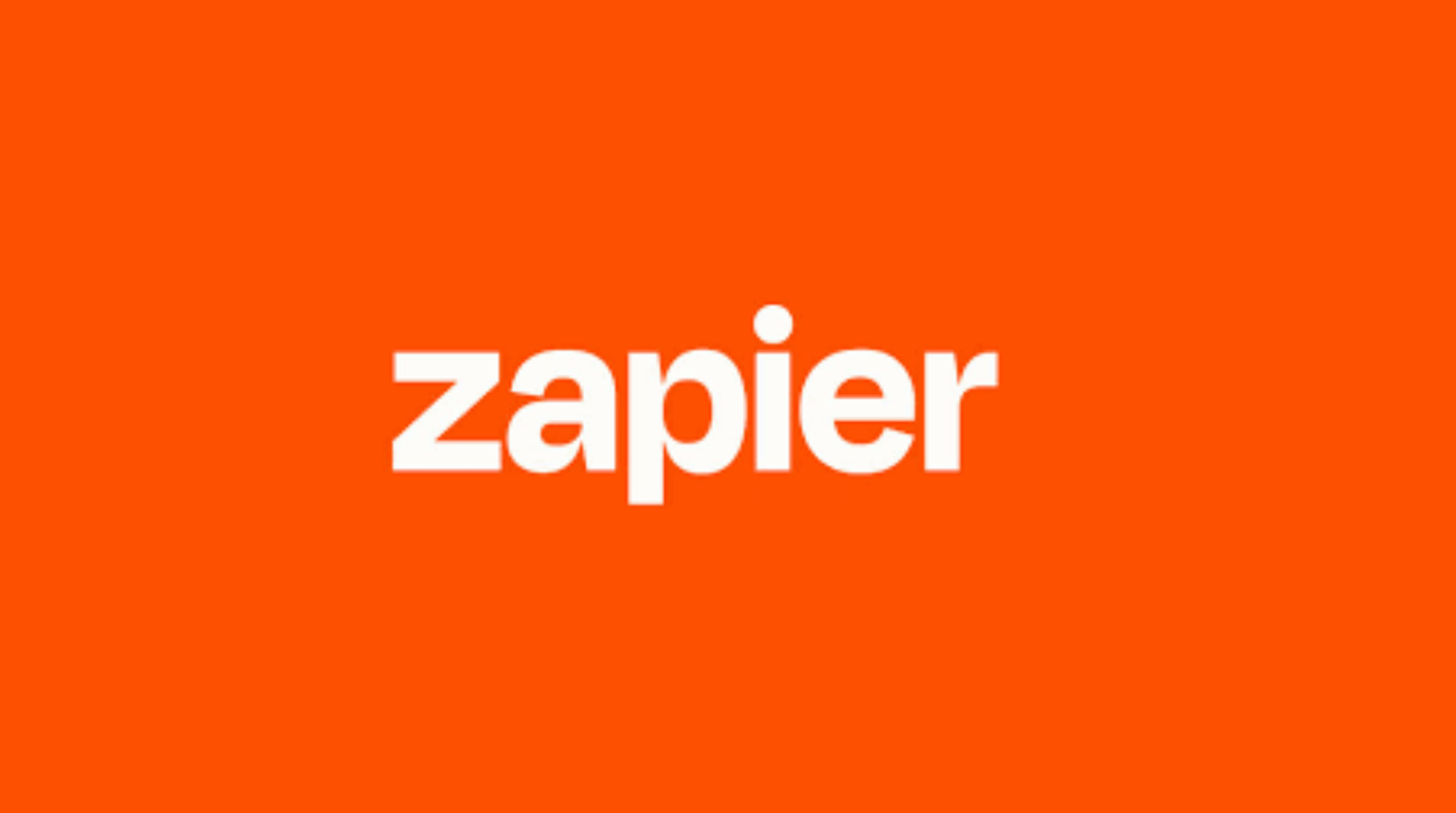 Zapier wordmark logo in white text on orange background