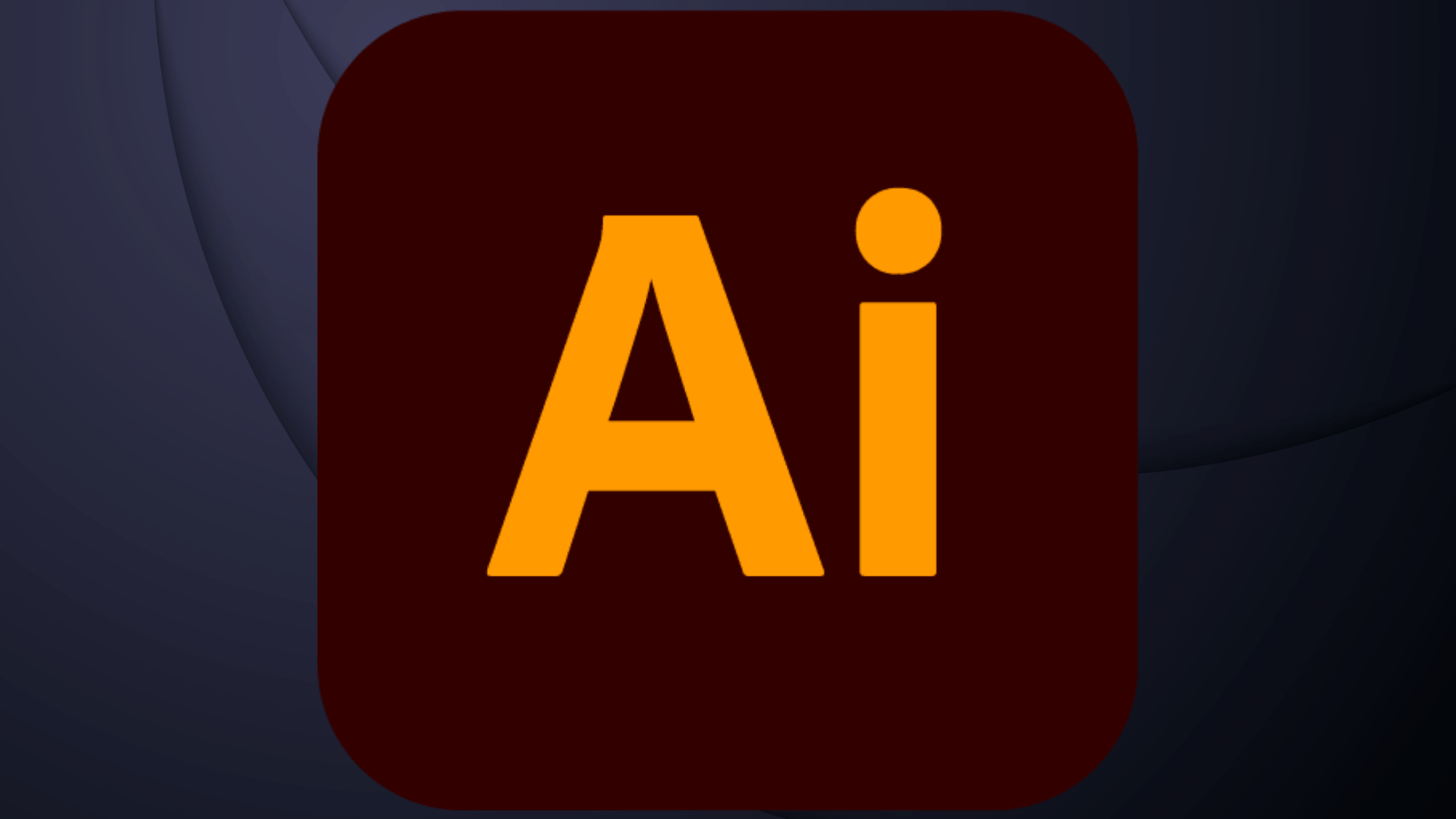 Adobe Illustrator logo, dark red square with orange Ai letters